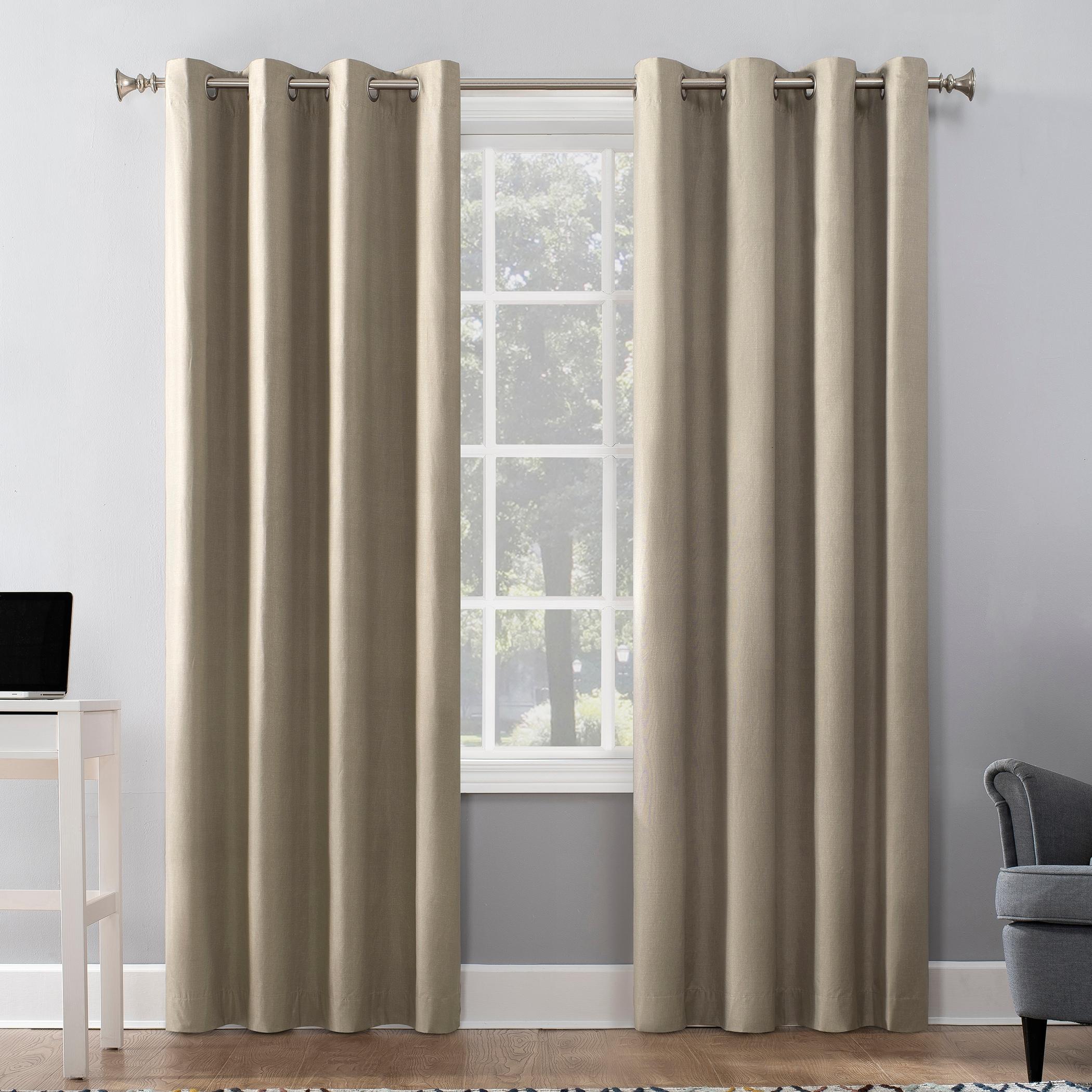 Sun Zero Duran Thermal Insulated 100% Blackout Grommet Curtain Panel, 50"x84", Linen (Single Panel)