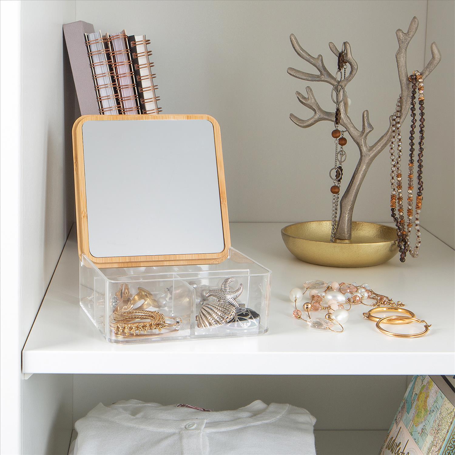 Simplify Plastic 3 Compartment Makeup Organizer