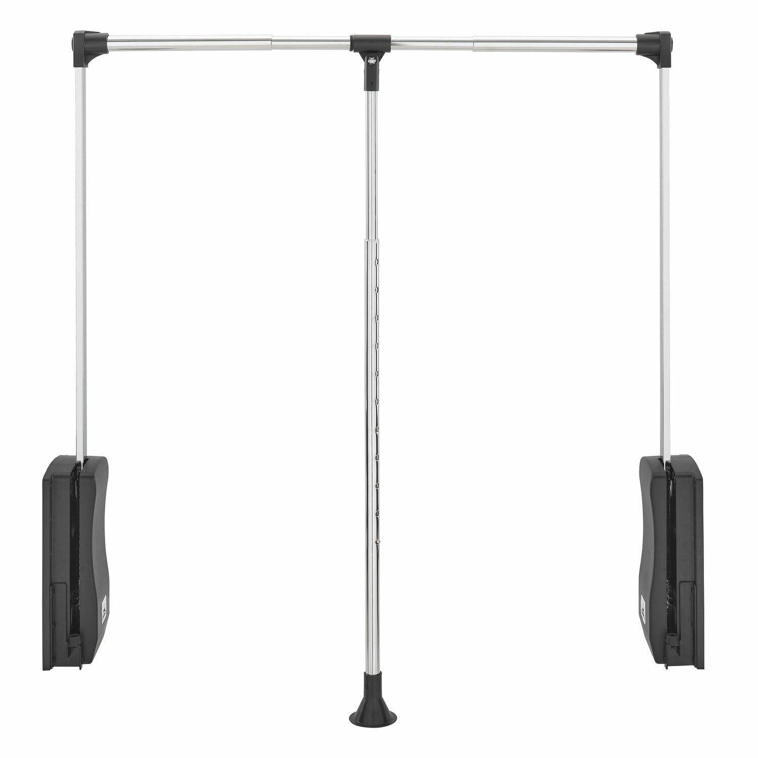 Rev-A-Shelf 26"-35" Pull Down Adjustable Side Mounted Closet Rod for Kitchen/ Bathroom Cabinets with Telescoping Handle & Hardware, Chrome, CPDR-2635