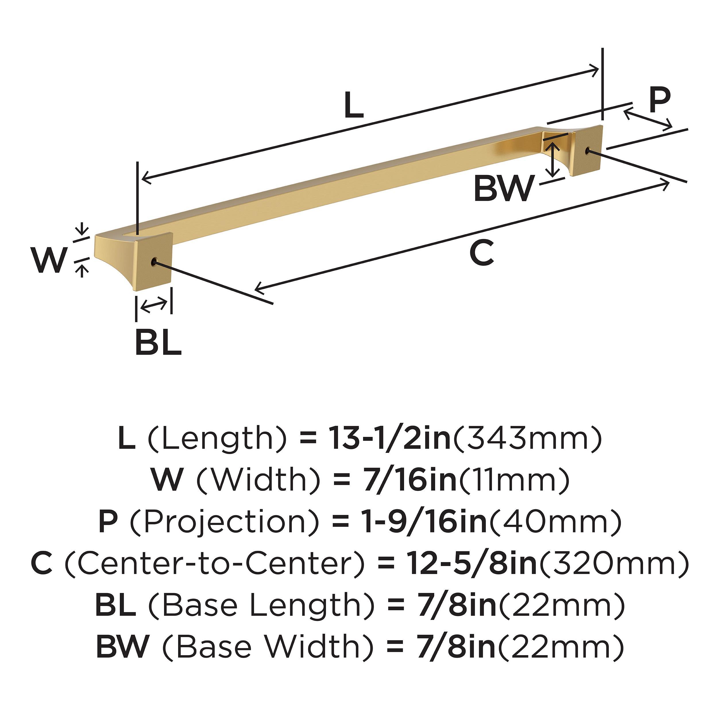 Amerock Mulholland 12-5/8 inch (320mm) Center-to-Center Champagne Bronze Cabinet Pull