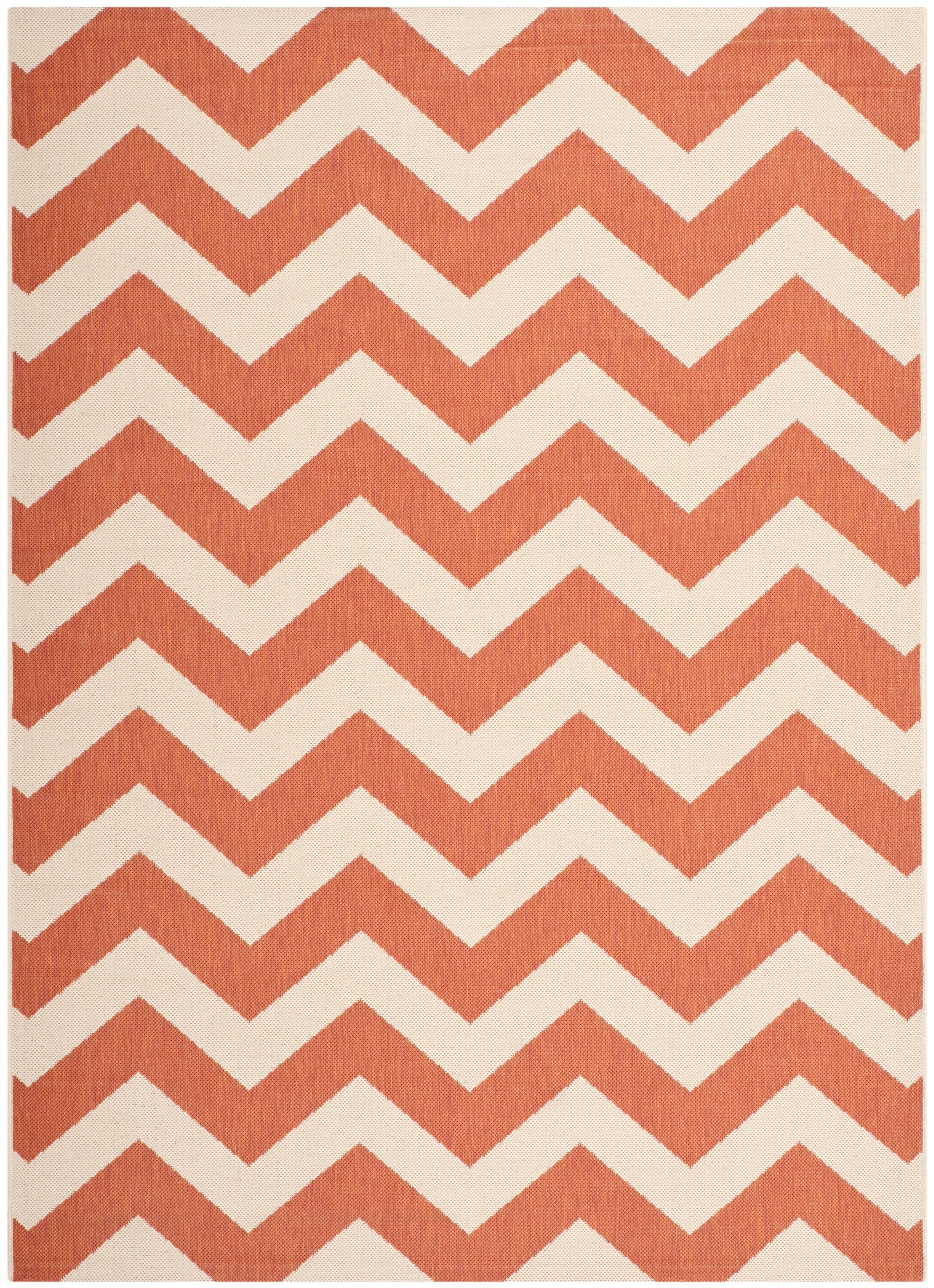 Courtyard CY6244 Power Loomed Indoor and Outdoor Area Rug - Terracotta/Beige - 5'3"x7'7" - Safavieh