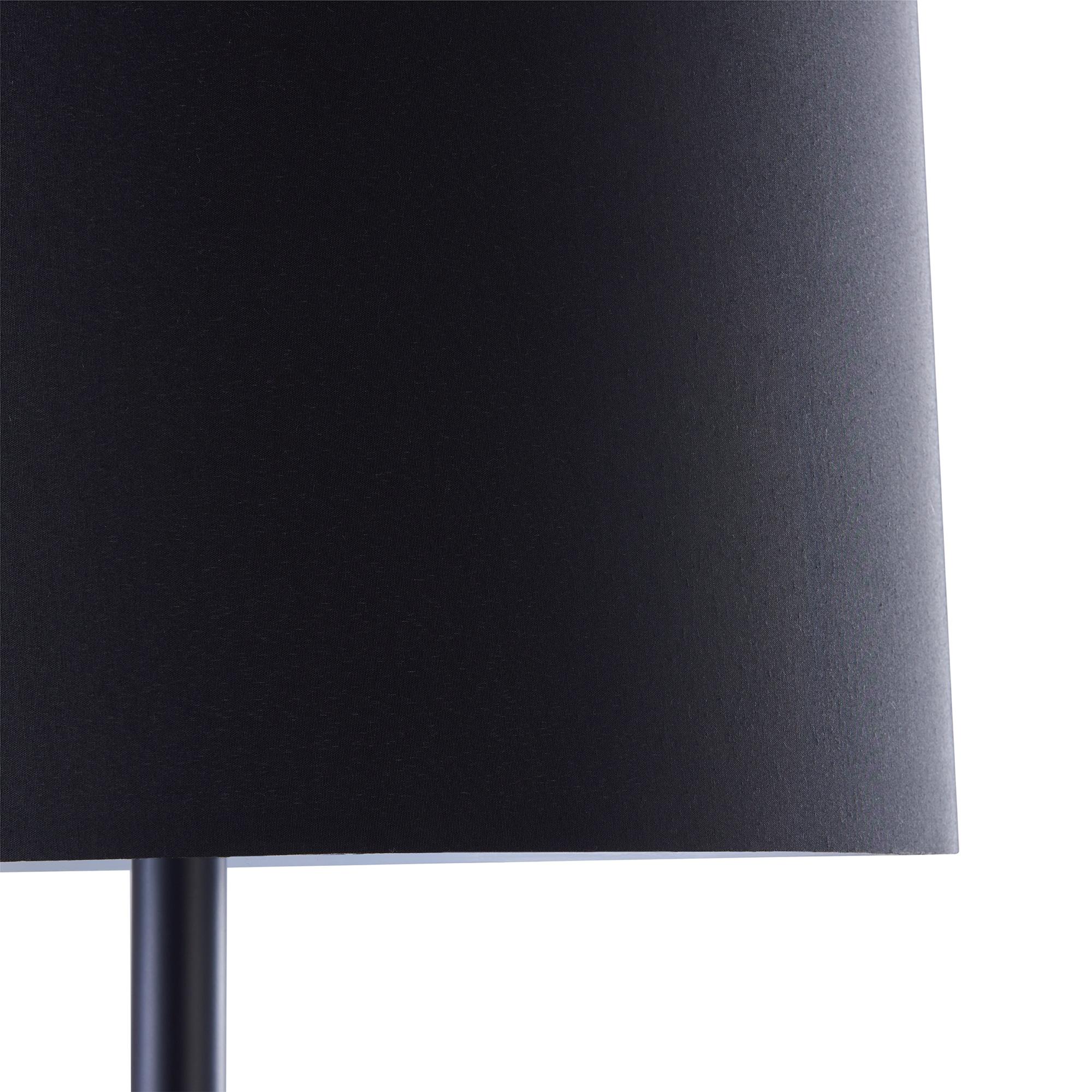 Teamson Home Shenna Floor Lamp with Side Table and Built-In USB, Faux Marble/Black