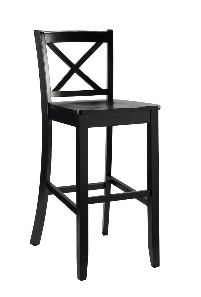 30" Torino X Back Wood Barstool - Black - Linon: Solid Rubberwood, Unupholstered, Armless