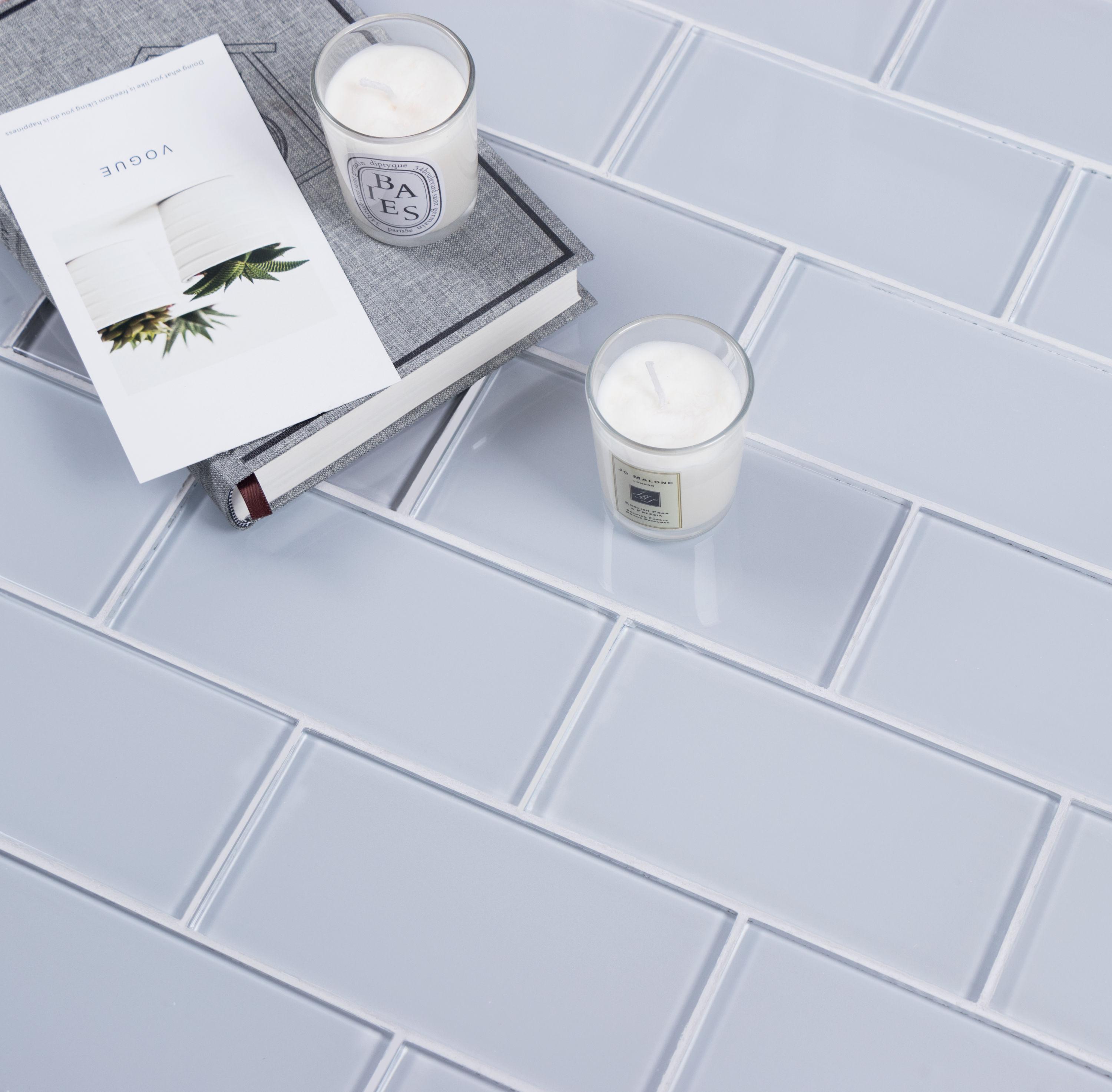 Premium 3" x 6" Straight Edge Glass Mosaic Subway Tile