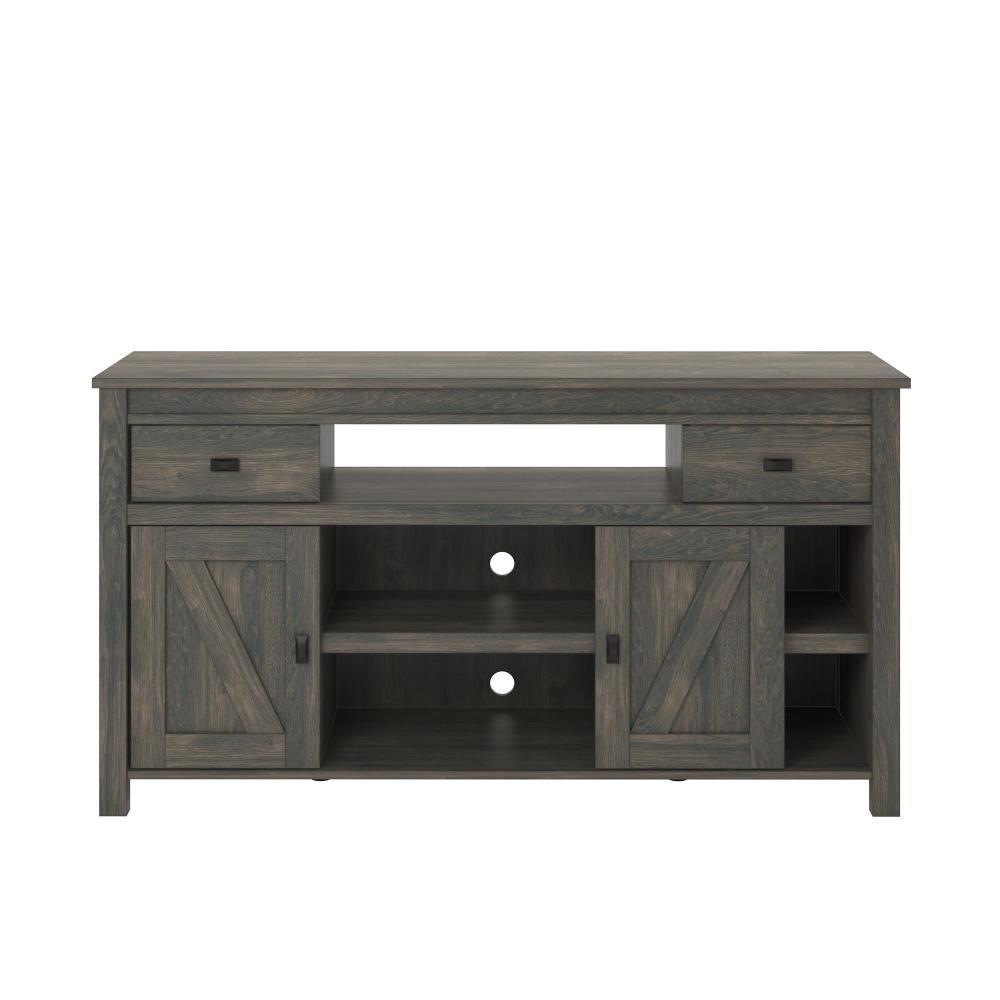 Farmington Gray Weathered Oak TV Stand with Cabinet for 60" TVs