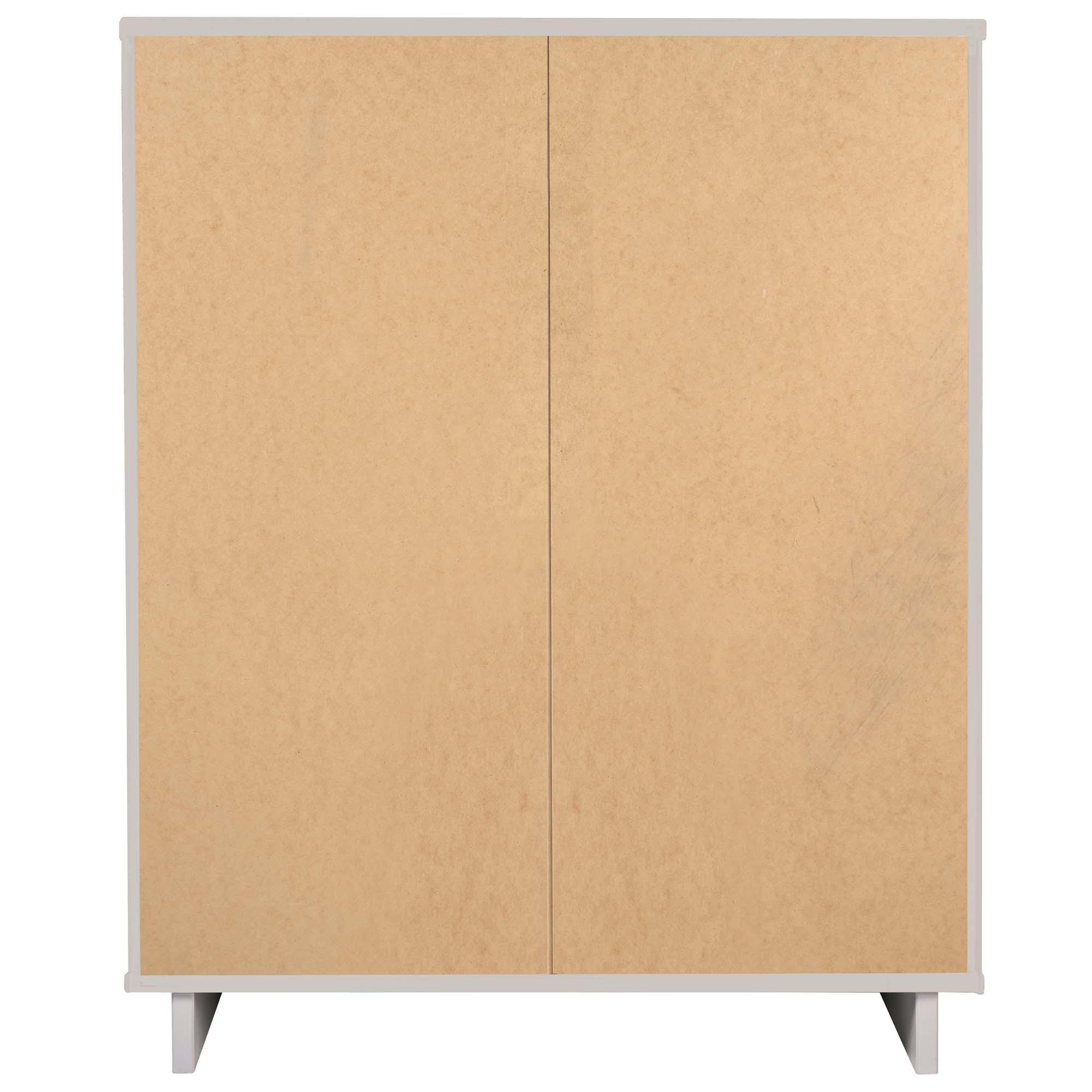 Manhattan Comfort Tall Granville Modern 5 Drawer Dresser Light Gray: Wood Frame, Spot Clean, Anti-Tip Hardware