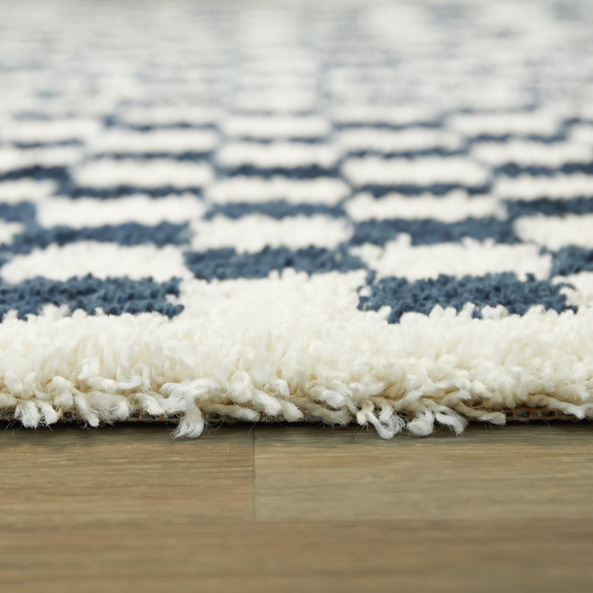 Balta Rugs 5'3"x7' Geometric Plush Shag Area Rug Blue