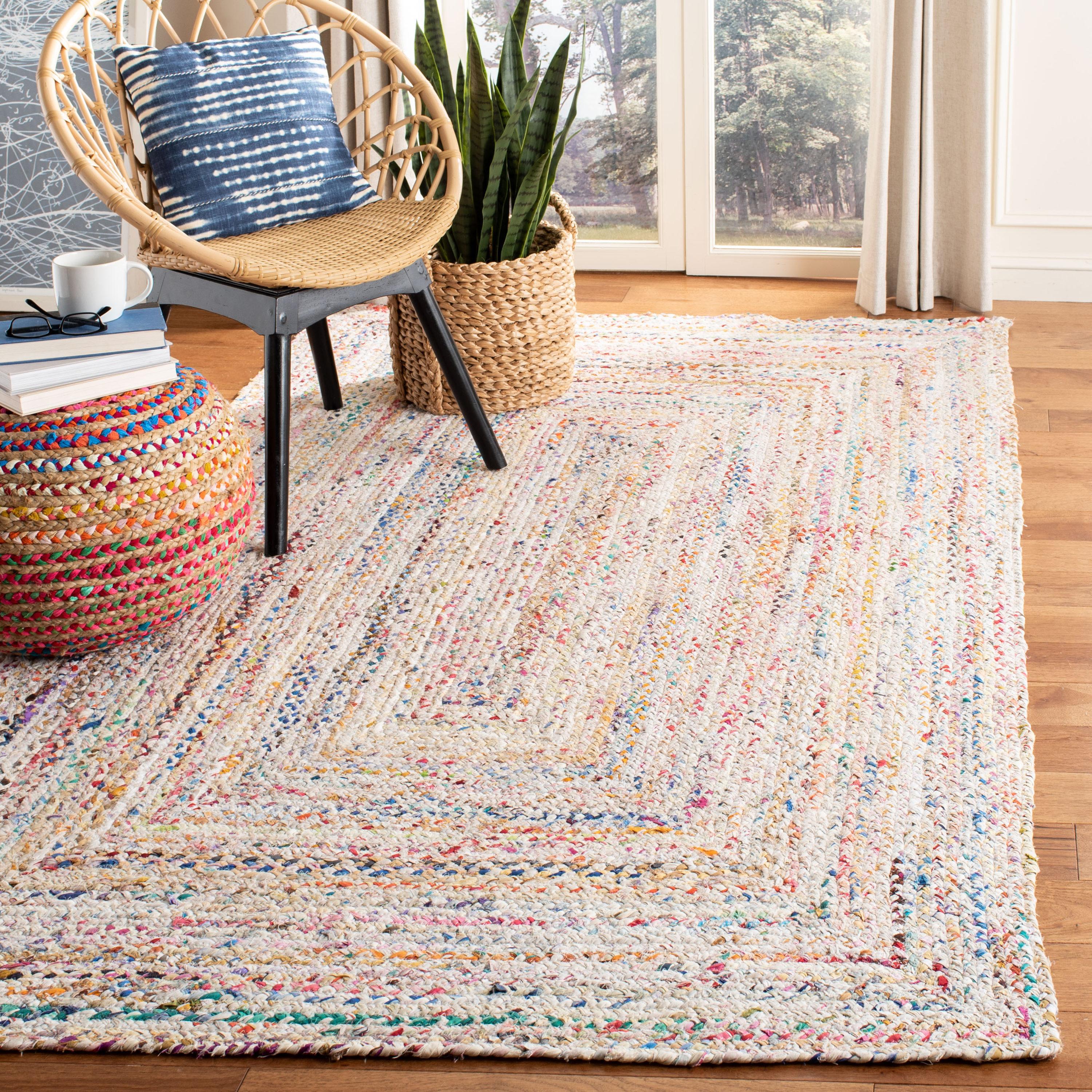 Braided BRD210 Hand Woven Area Rug - Ivory/Multi - 8'x10' - Safavieh.