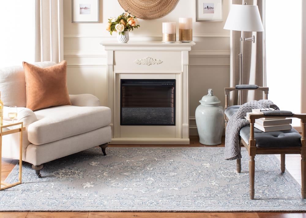 Micro-Loop MLP504 Hand Tufted Indoor Accent Rug - Light Grey/Ivory - 4'x6' - Safavieh