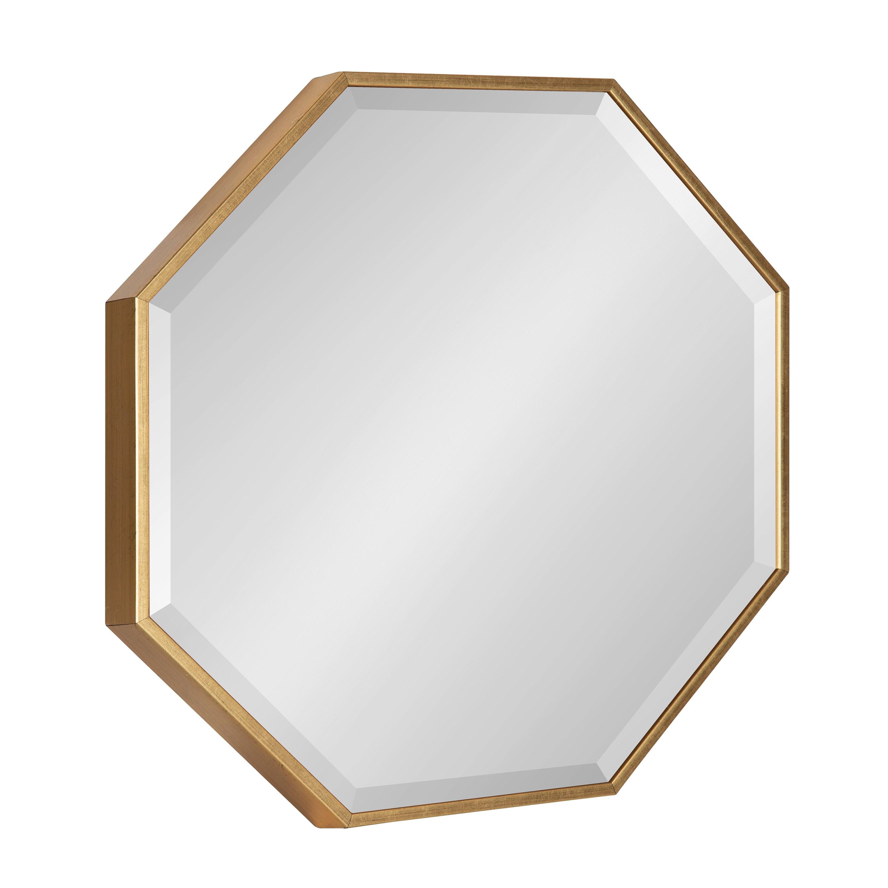 18" x 18" Rhodes Octagon Wall Mirror Gold - Kate & Laurel All Things Decor: Modern Style, No Assembly, Plastic Frame