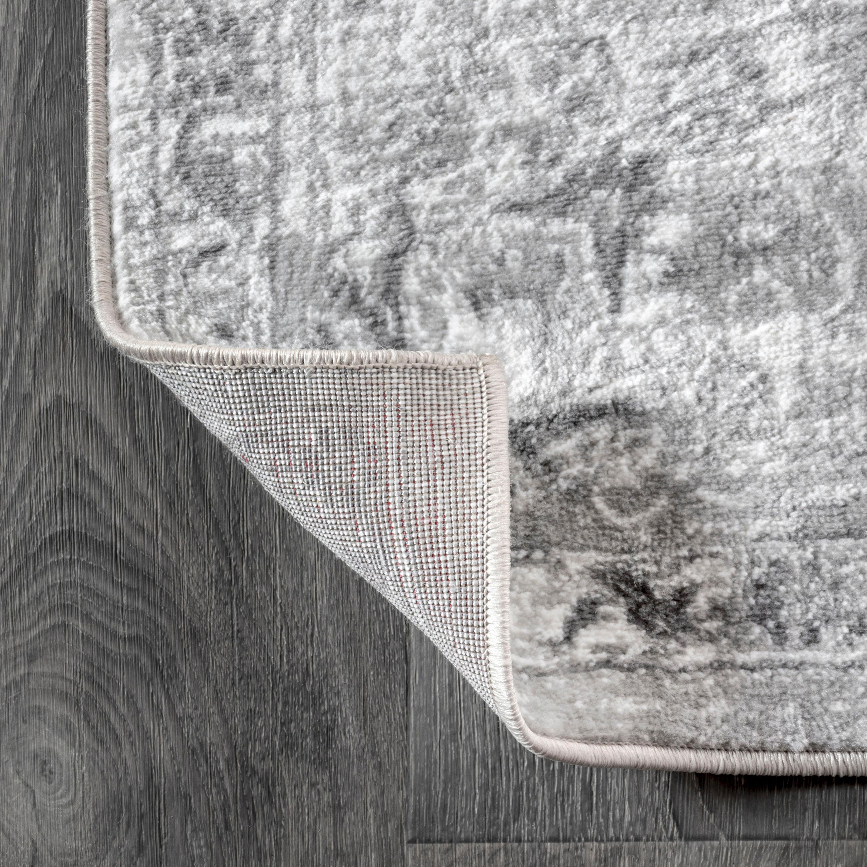 4'x6' Modern Persian Vintage Area Rug, Light Grey - JONATHAN Y