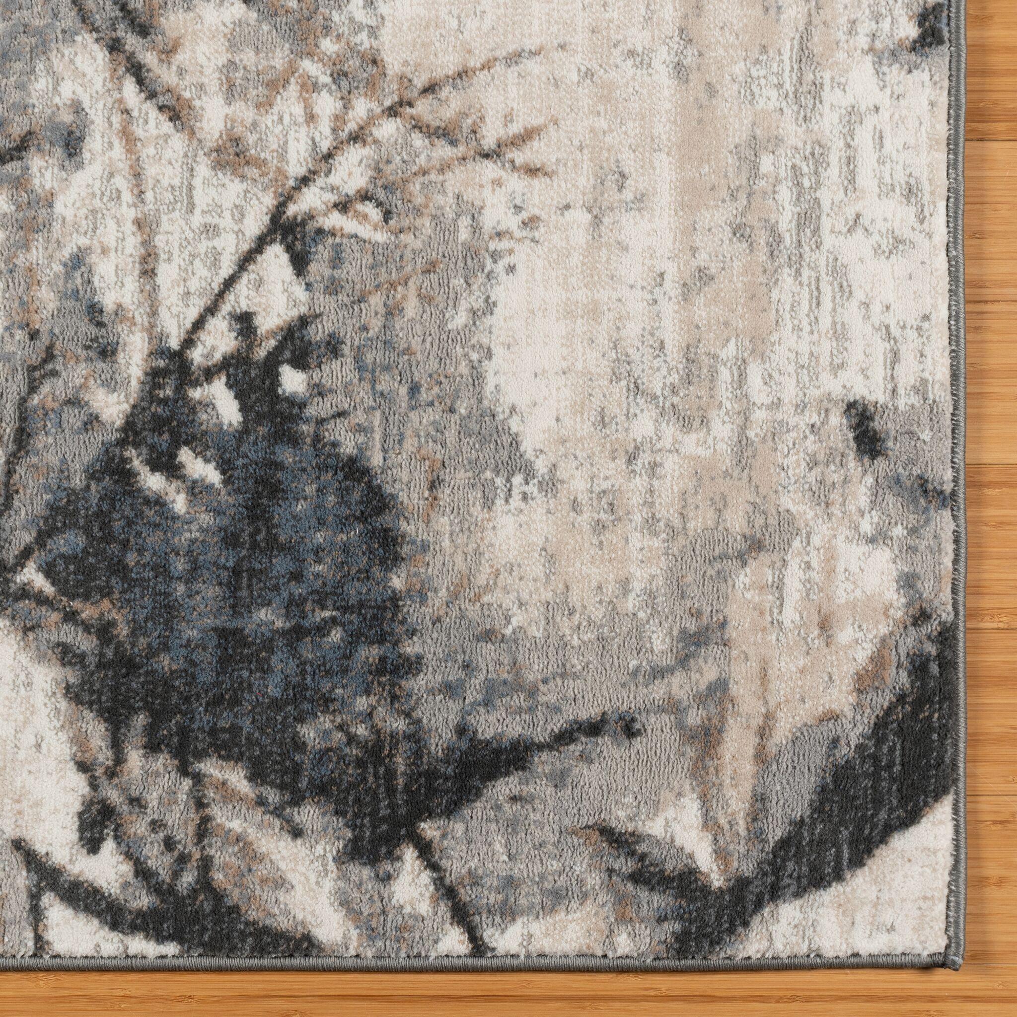 Gertmenian Quattro Scalia Modern Abstract Gray Polyester Polypropylene Indoor Area Rug, 5'3"x7'