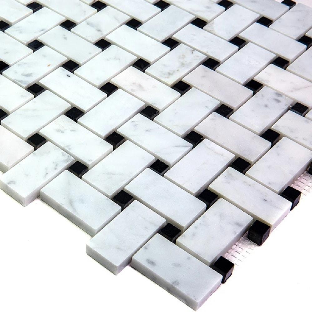 12" x 12" Natural Stone Basketweave Mosaic Wall & Floor Tile