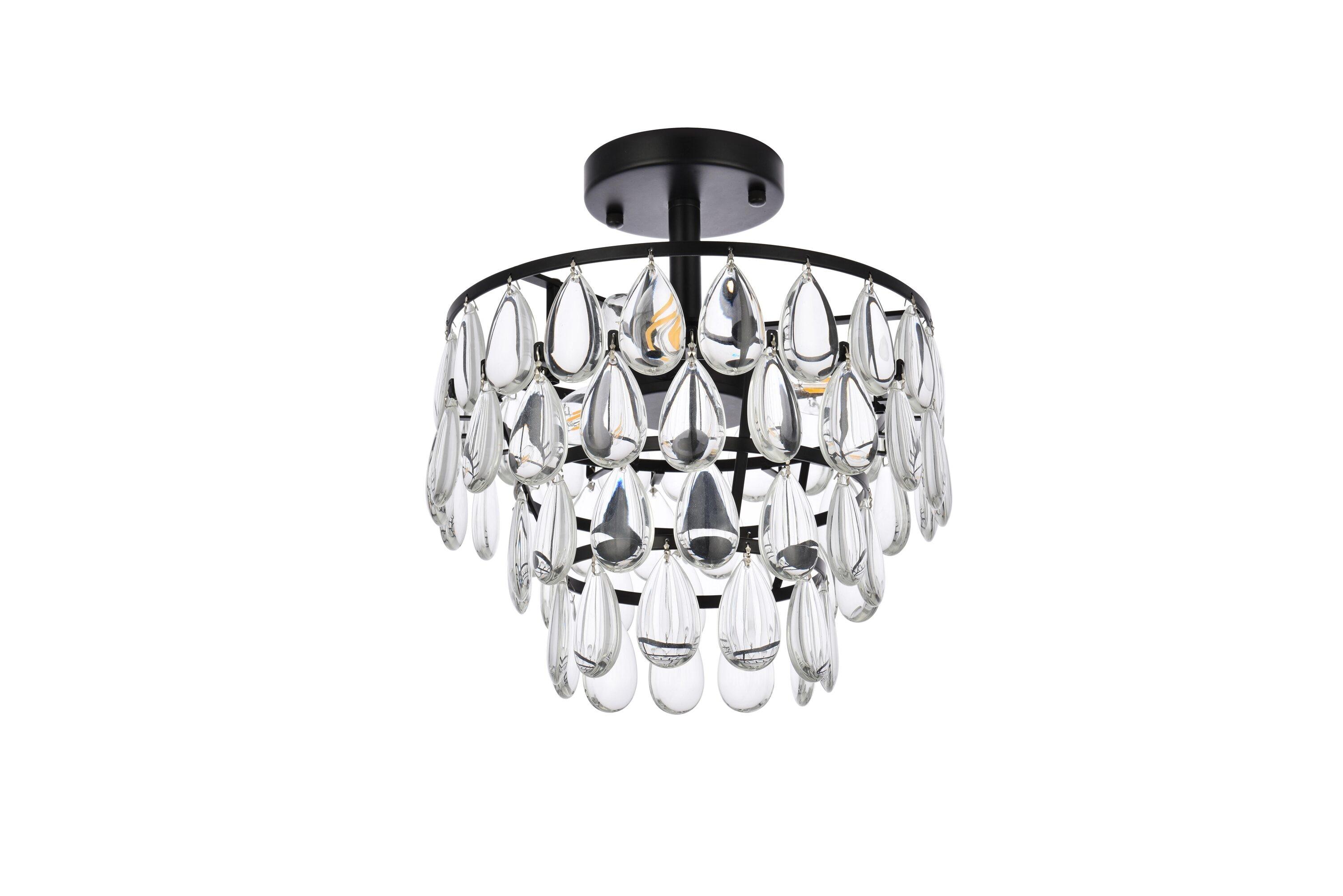 Elegant Lighting Mila 12 inch flush mount in black