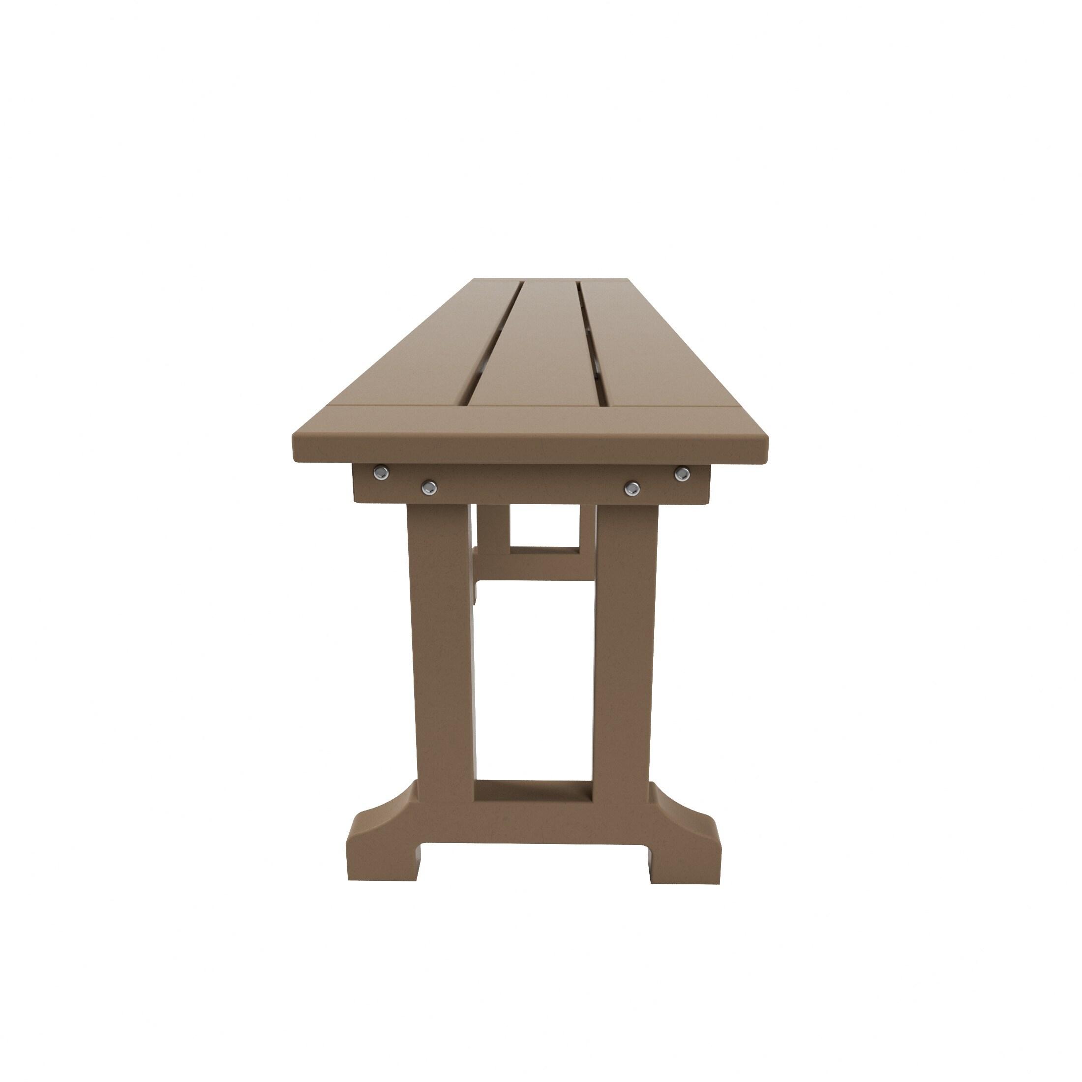 Polytrends  Laguna Hdpe All Weather Outdoor Patio 65" Bench Weathered Wood