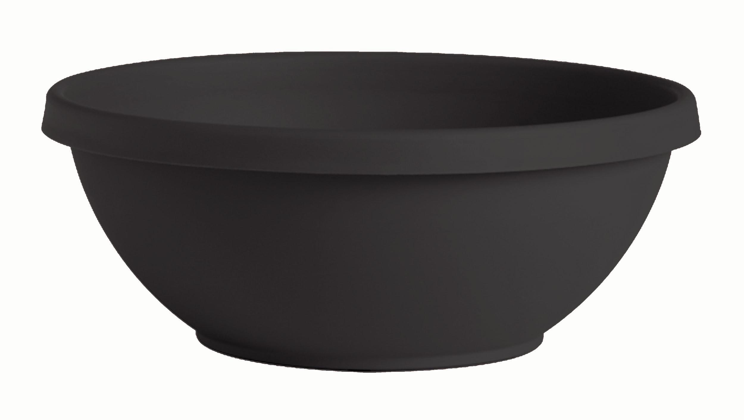 Bloem 14-in Terra Round Resin Planter Bowl - Black