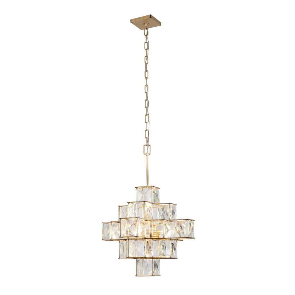 Elegant Calypso Gold Crystal Chandelier with Adjustable Chain