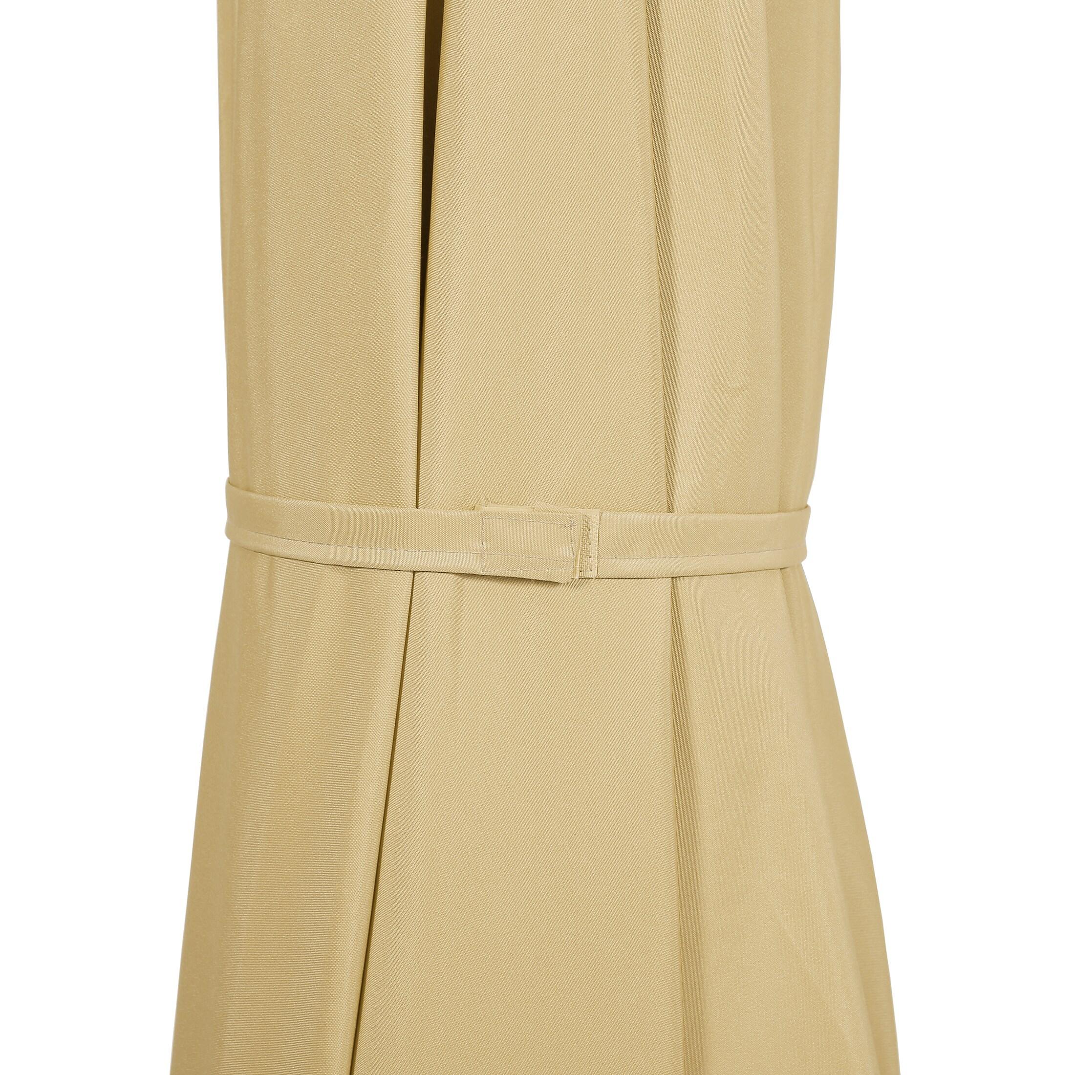 Fiji 9 ft. Outdoor Patio Half-Round Market Umbrella with Crank Lift in Beige