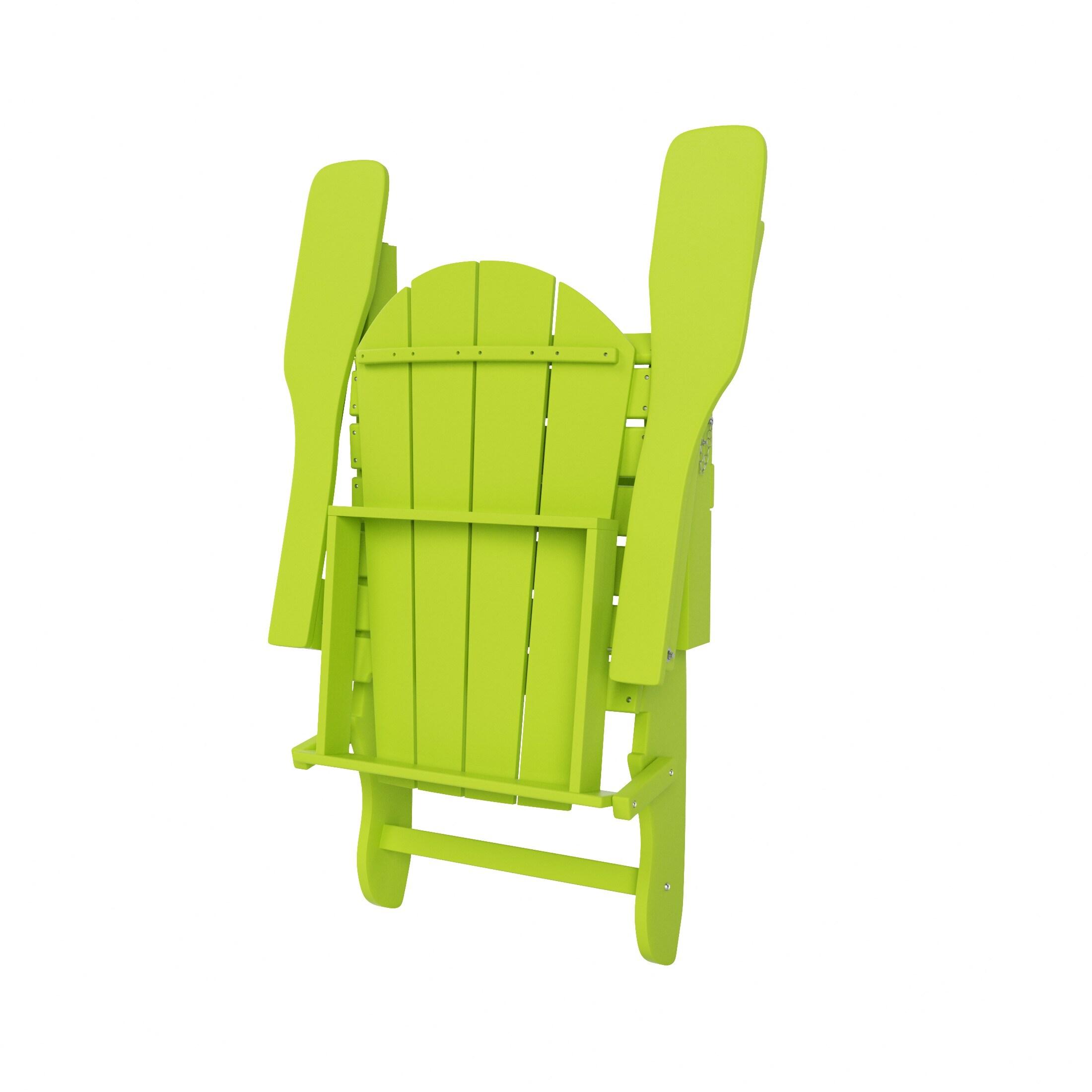 Lime Green HDPE Folding Adirondack Patio Chair