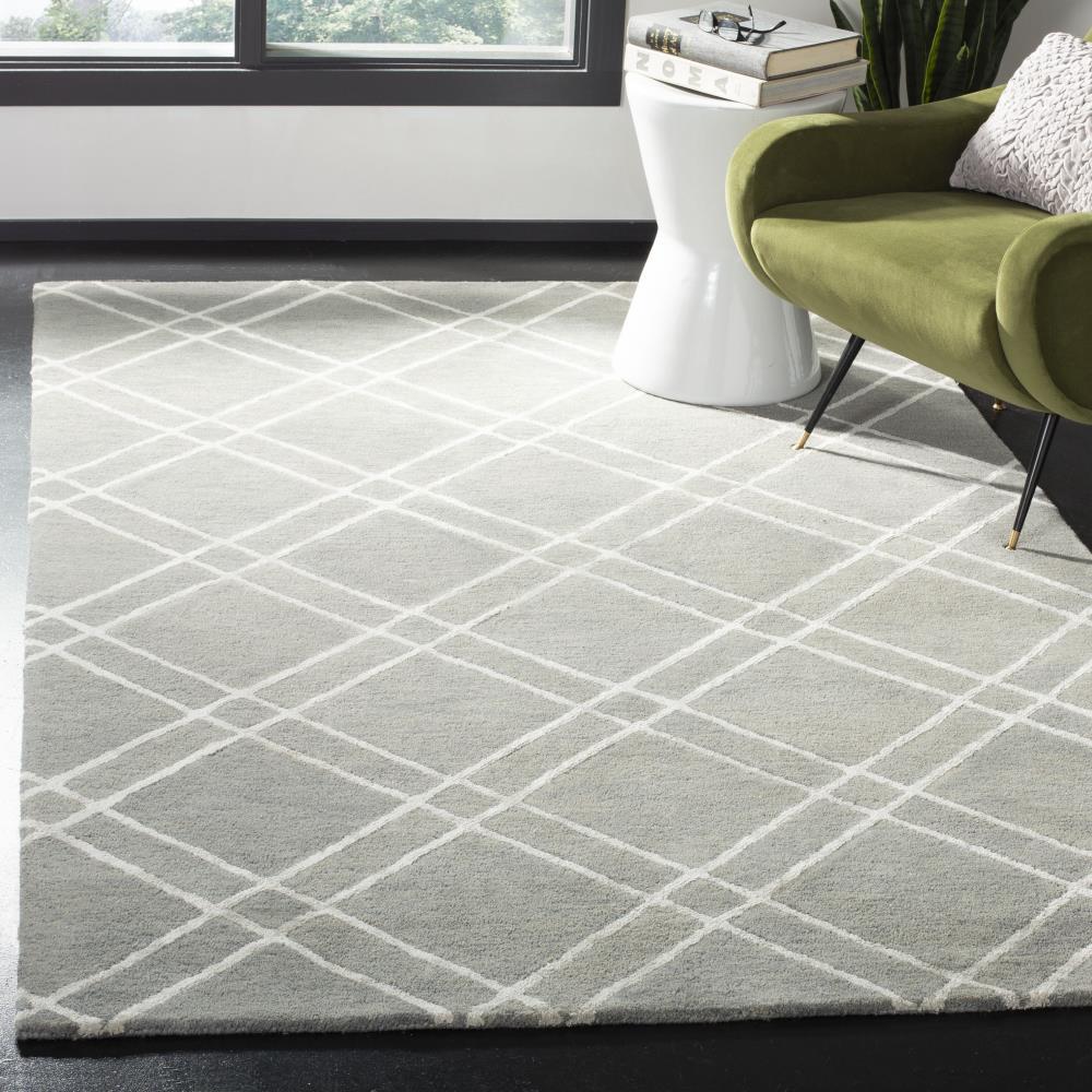 Himalaya HIM901 Hand Tufted Area Rug - Grey/Silver - 6'x6' - Safavieh.