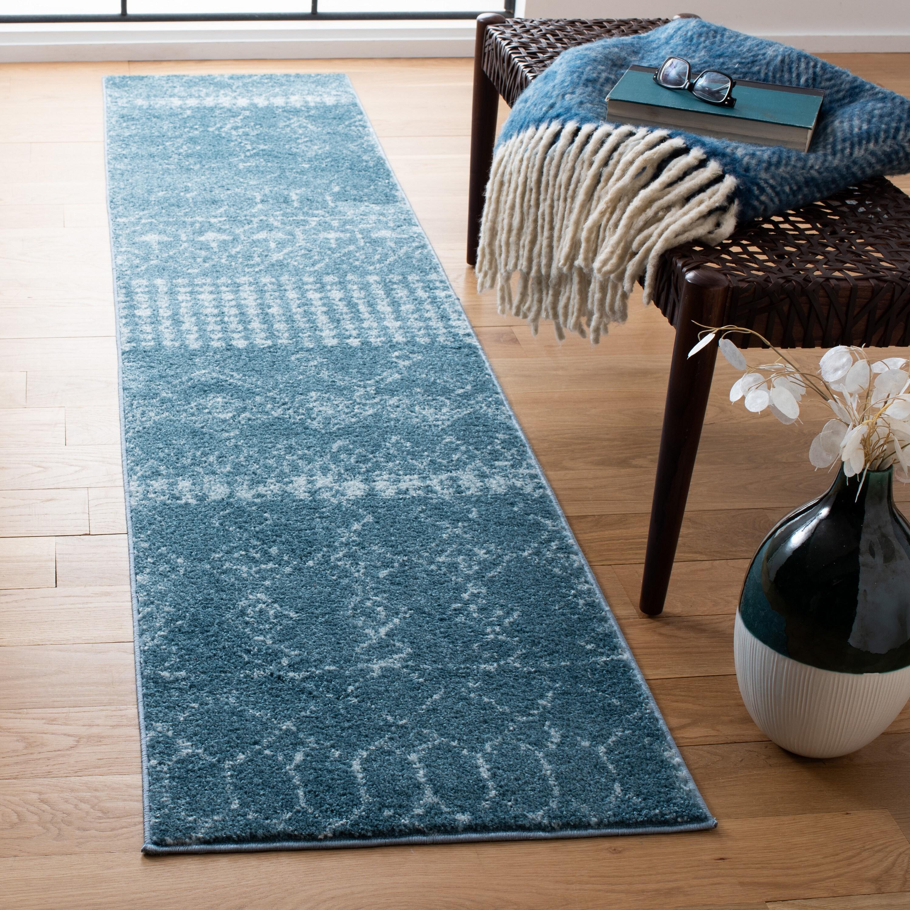 Tulum TUL229 Power Loomed Runner Rug - Turquoise/Blue - 2'x9' - Safavieh.