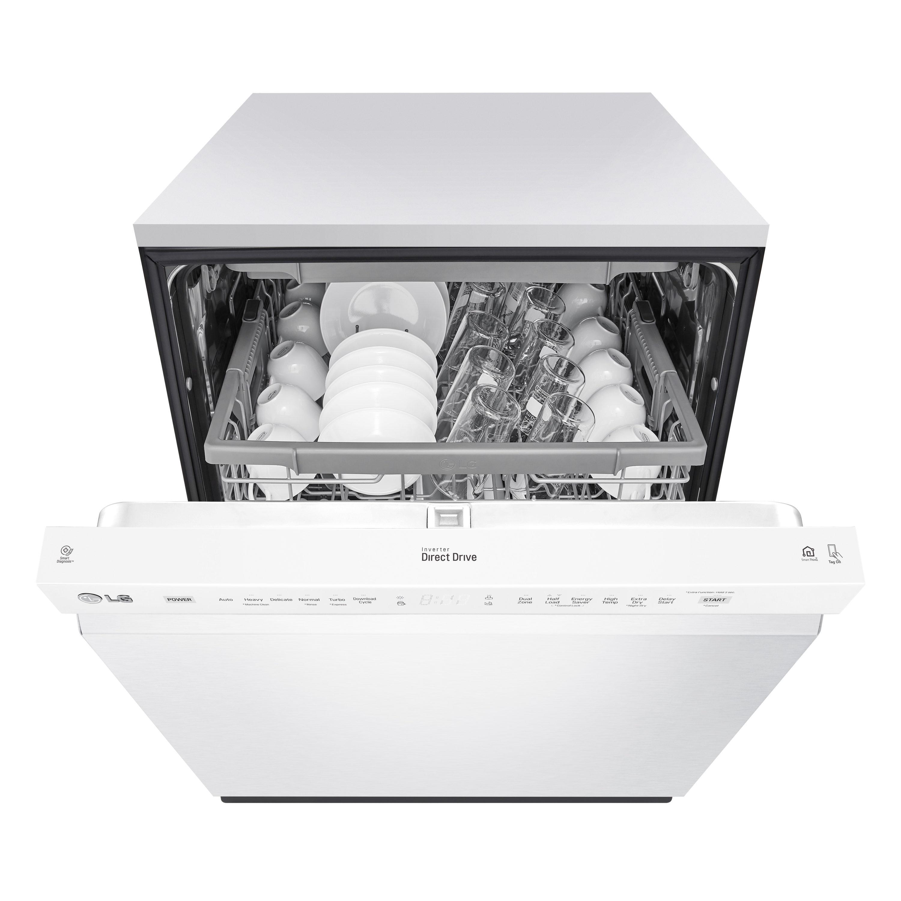 LG 24 in. PrintProof Stainless Steel Front Control Dishwasher with QuadWash, 3rd Rack & Dynamic Dry, 48 dBA