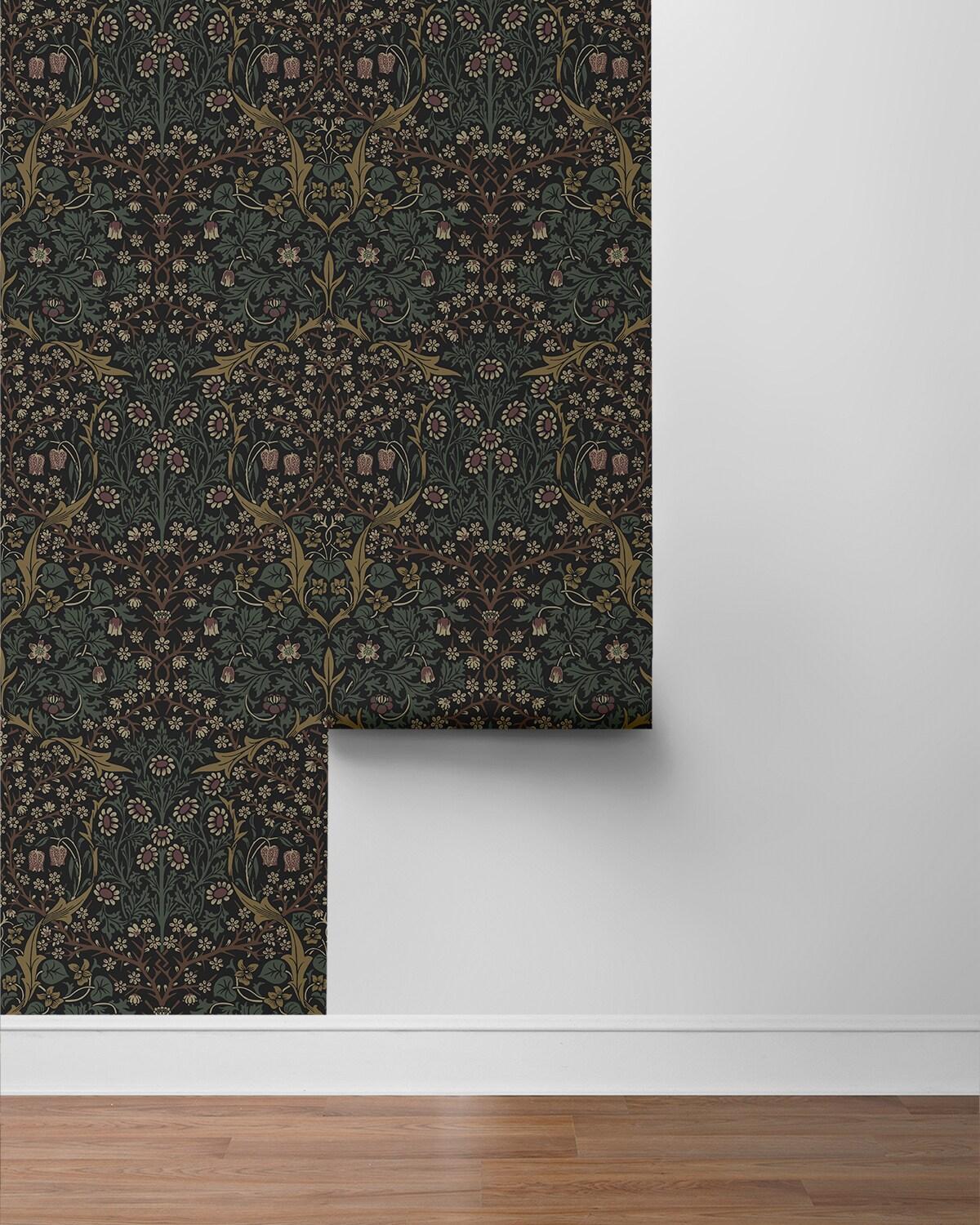 NextWall  Victorian Garden Floral Peel and Stick Wallpaper 20.9 in. W x 18 ft. L - Blacksmith & Cliffside
