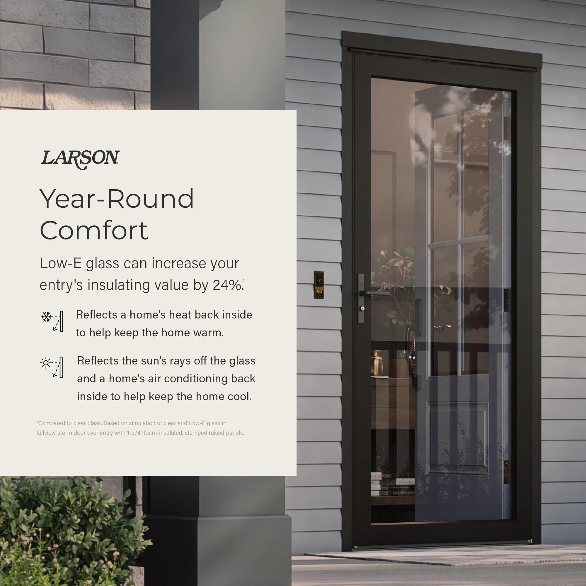 LARSON Platinum Interchangeable Full Glass Storm Door with Low-E (handle sold separately)
