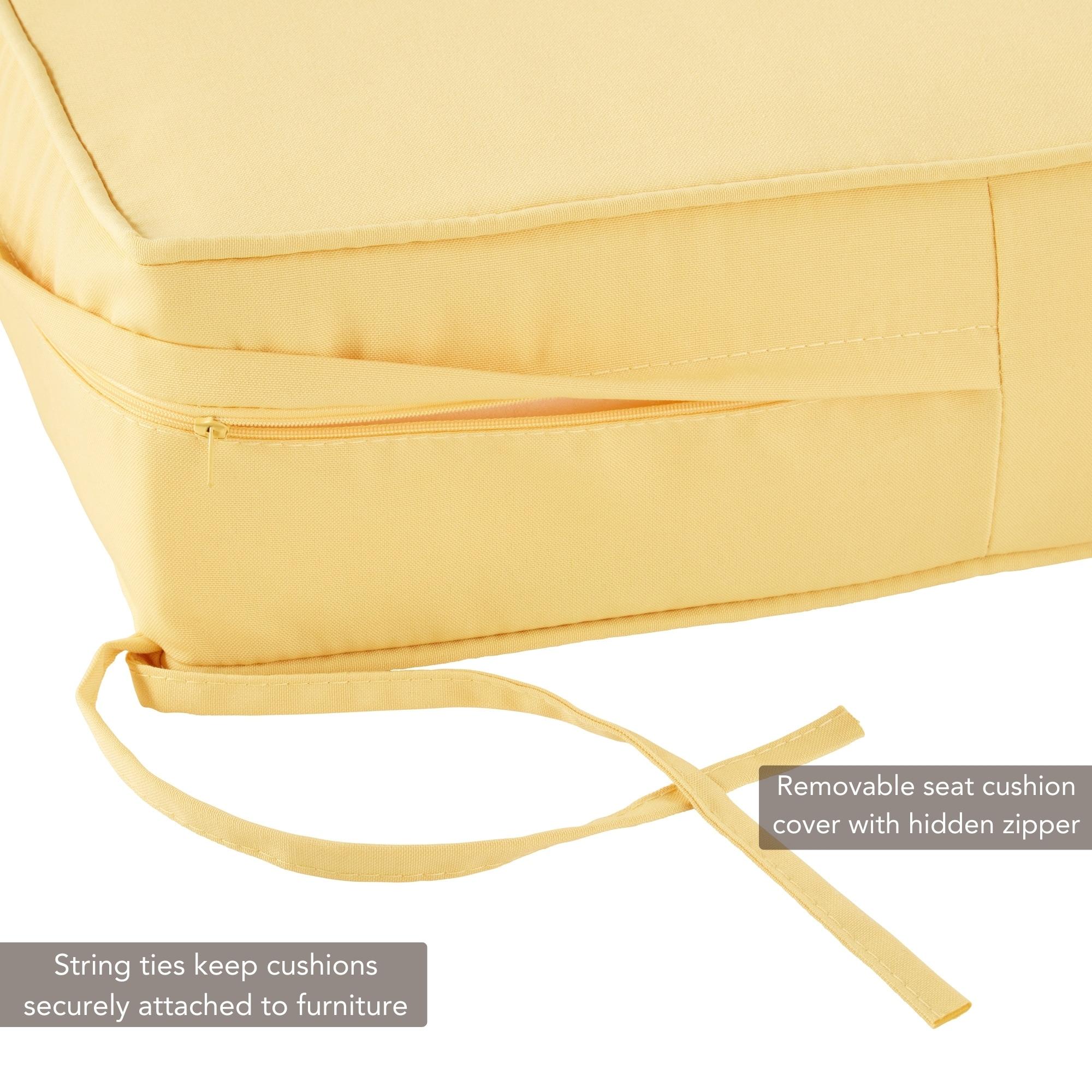 Greendale Home Fashions 2-Piece Solid Sunbeam 24"W Premium Deep Seat Cushion Set