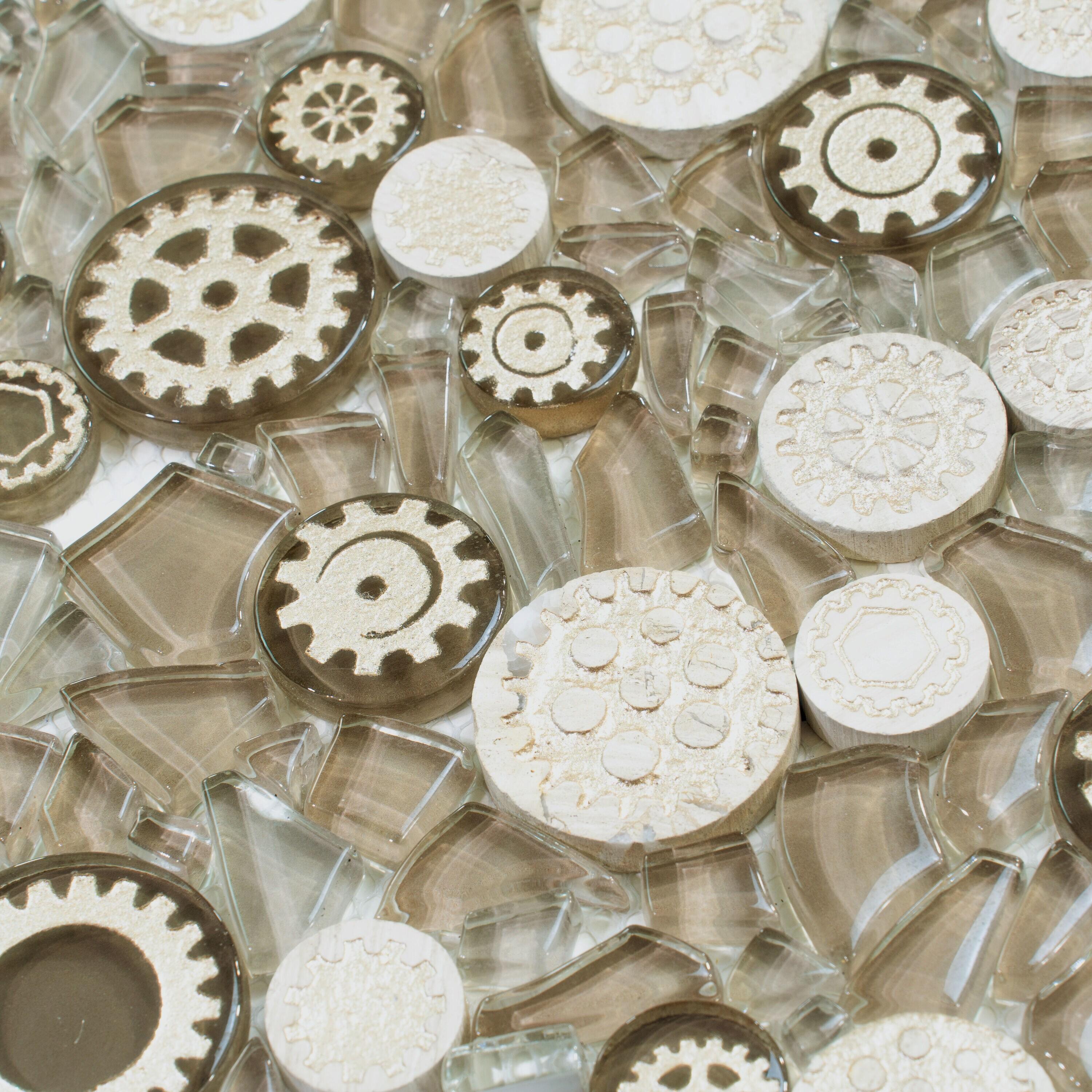 12" x 12" Glass Metal Look Mosaic Wall Tile