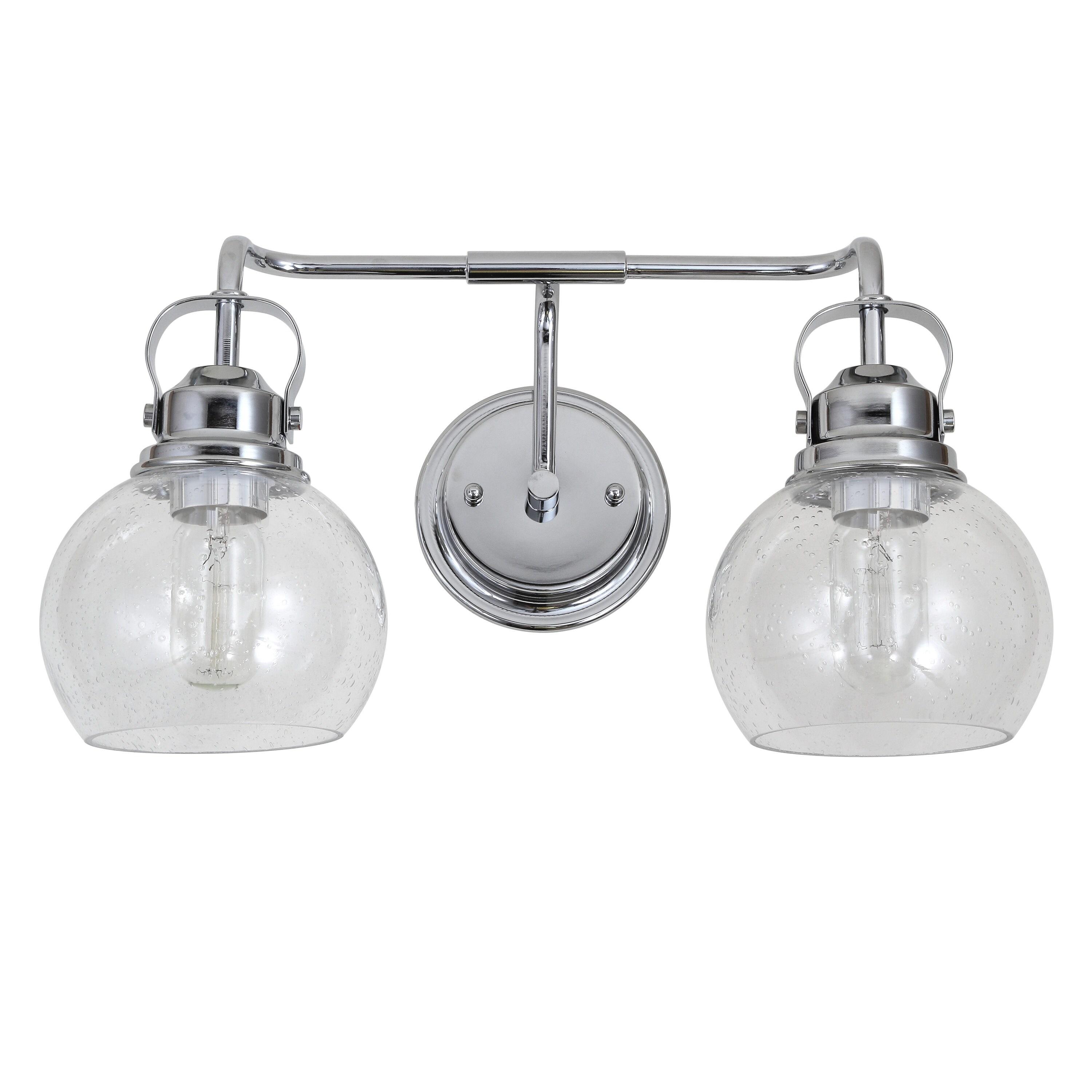 17.25" Metal/Glass Vanity Wall Light, ETL Listed, Bright Bathroom Fixture - JONATHAN Y