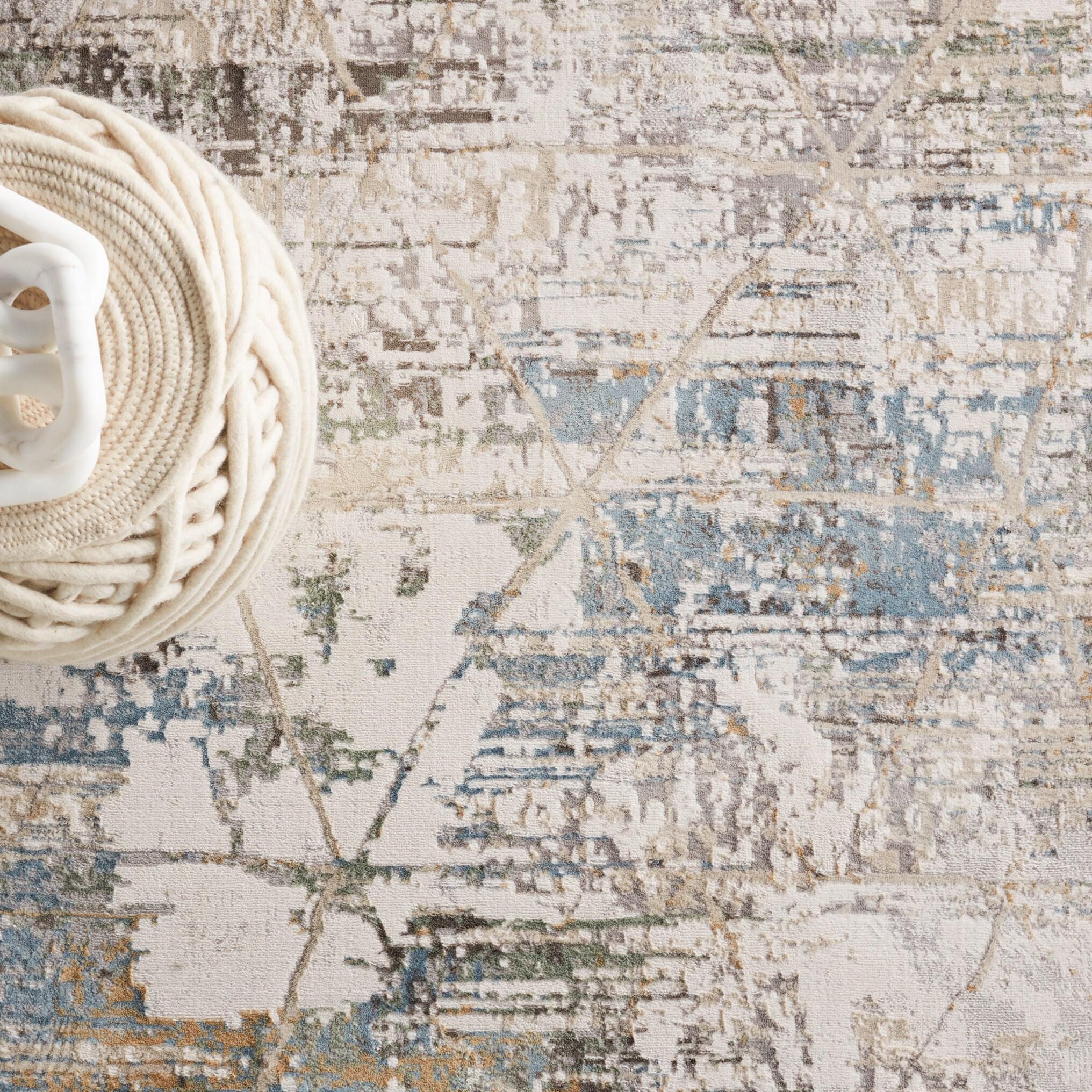 Jaipur Living Melo 6 x 9 (ft) Loomed Polyester Gray/Light Blue Rectangular Indoor Trellis Global Area rug