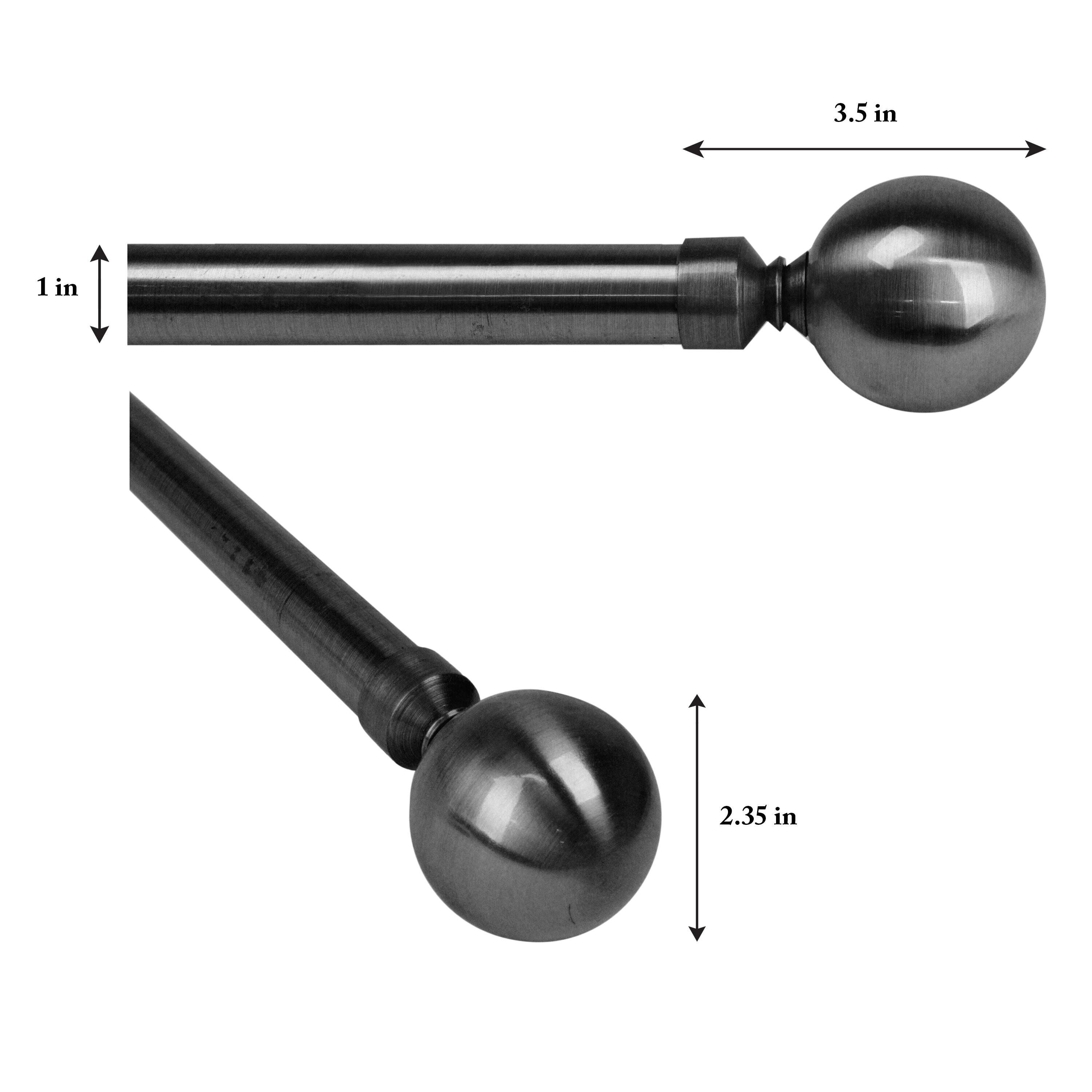Versailles LX01 Ball Finial Rod Set 86/144" Antique Bronze/Brown