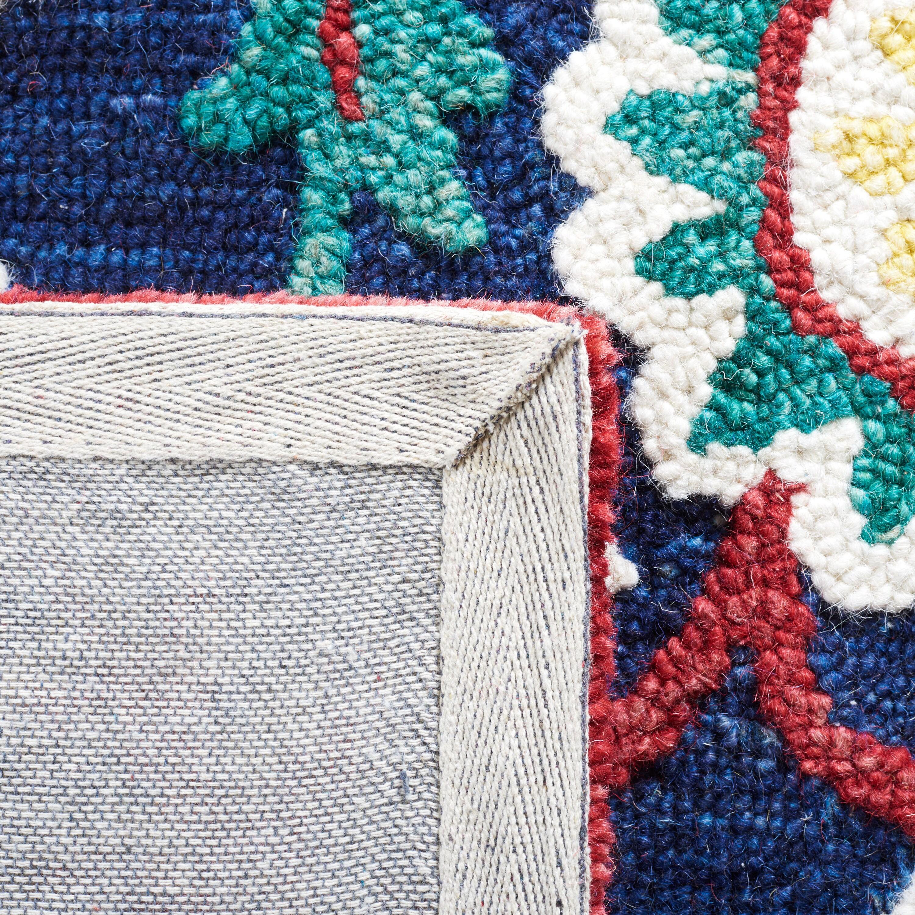 Blossom BLM564 Hand Tufted Area Rug - Navy/Red - 4'x6' - Safavieh.
