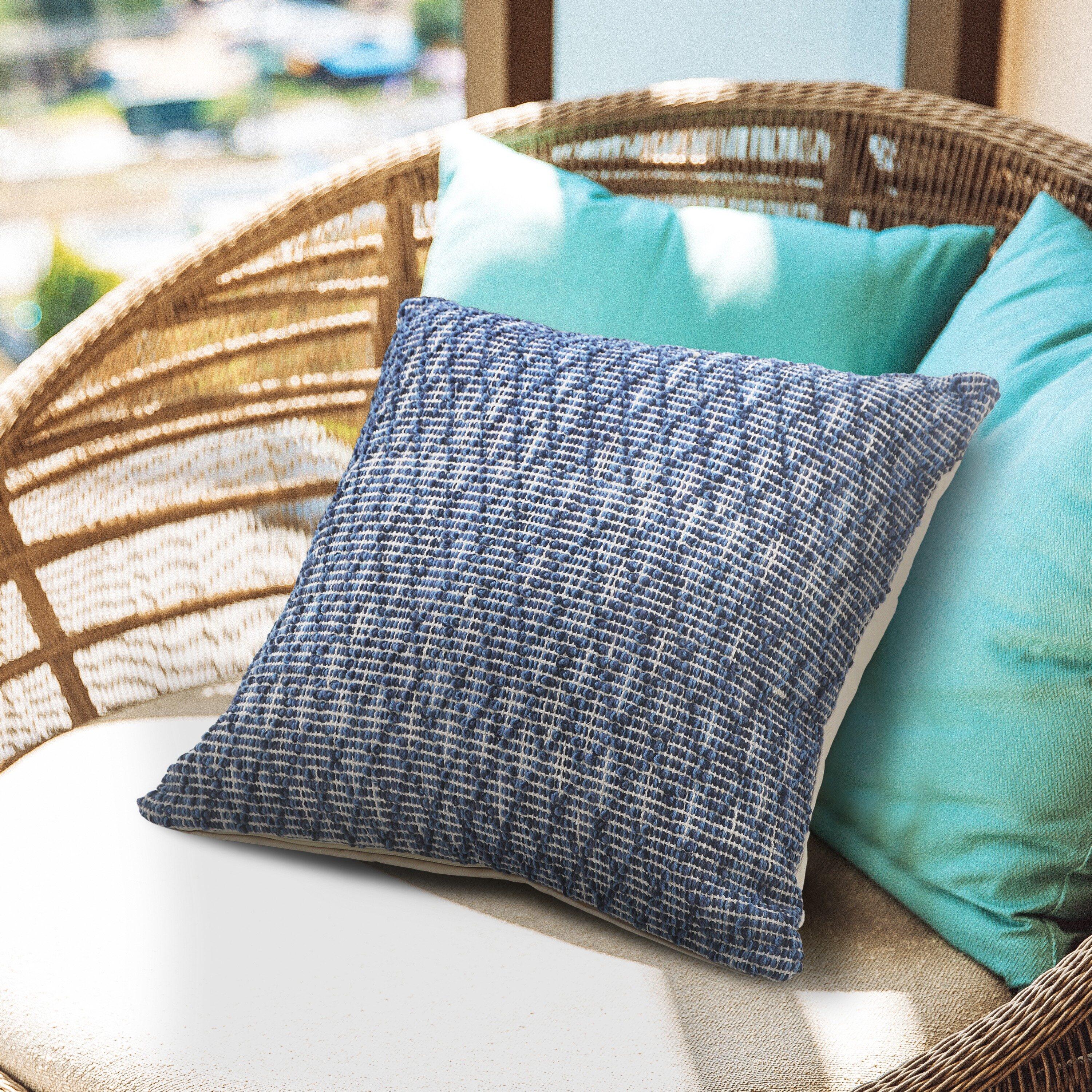 Elm & Oak Modern Traditional Blue Diamond Geometric Throw Pillow