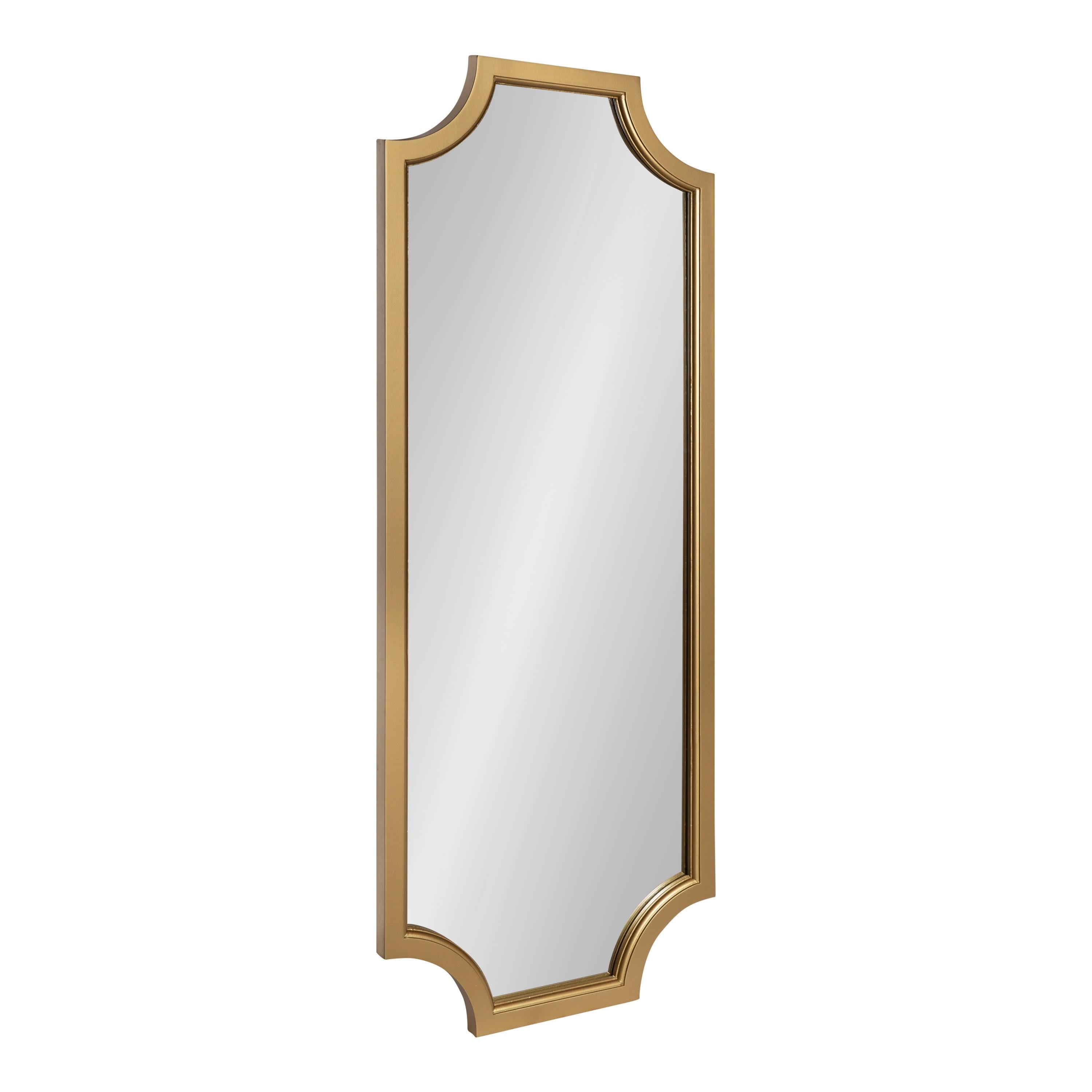 18" x 48" Hogan Scallop Wall Mirror Gold - Kate & Laurel All Things Decor: Modern MDF Frame, No Assembly Required