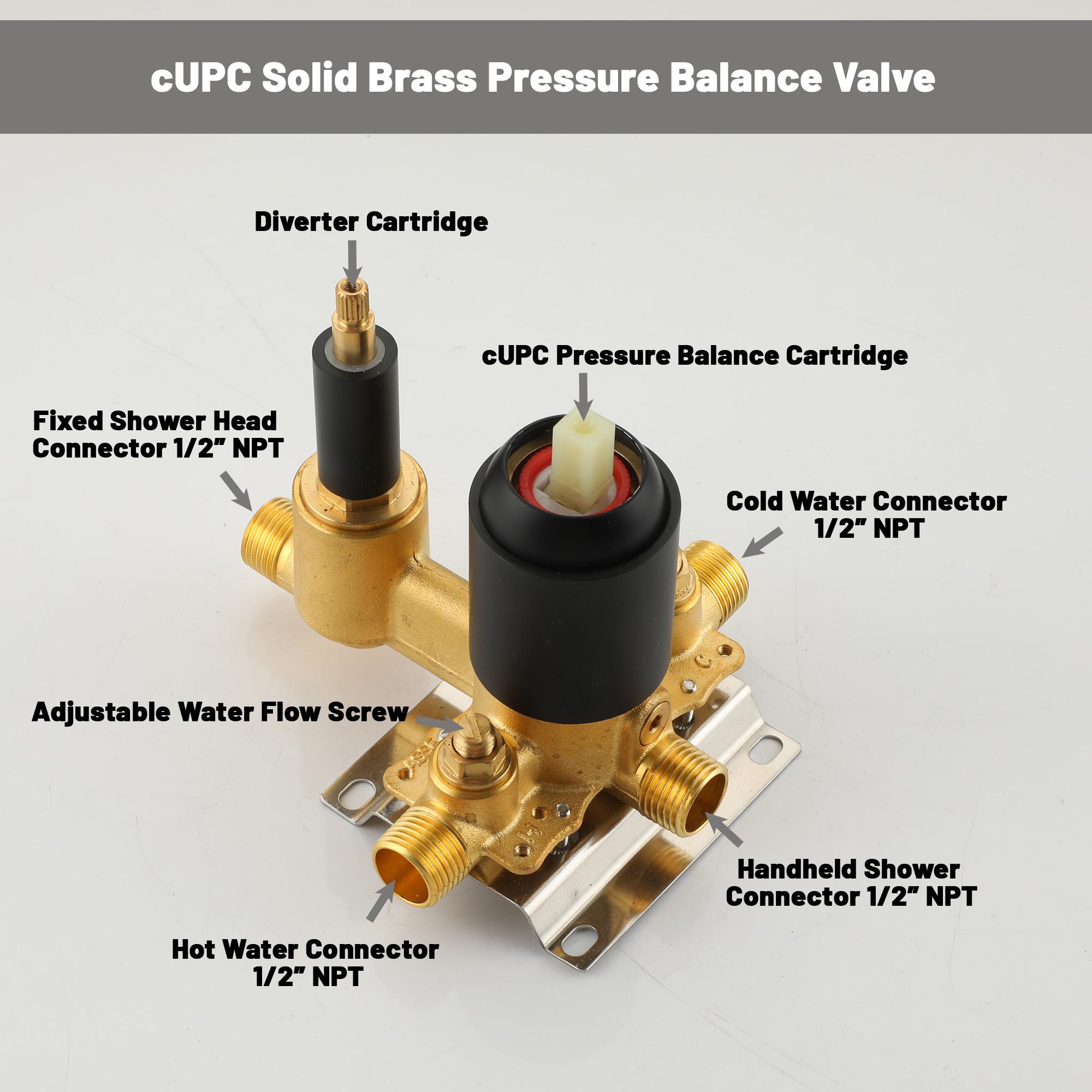 High-Pressure Shower System with 10 Inch Round Rain Shower Head and Handheld Wall Mounted, Shower Faucet Set Combo Set with 2 in 1 Handheld Showerhead for Bathroom, Matte Black