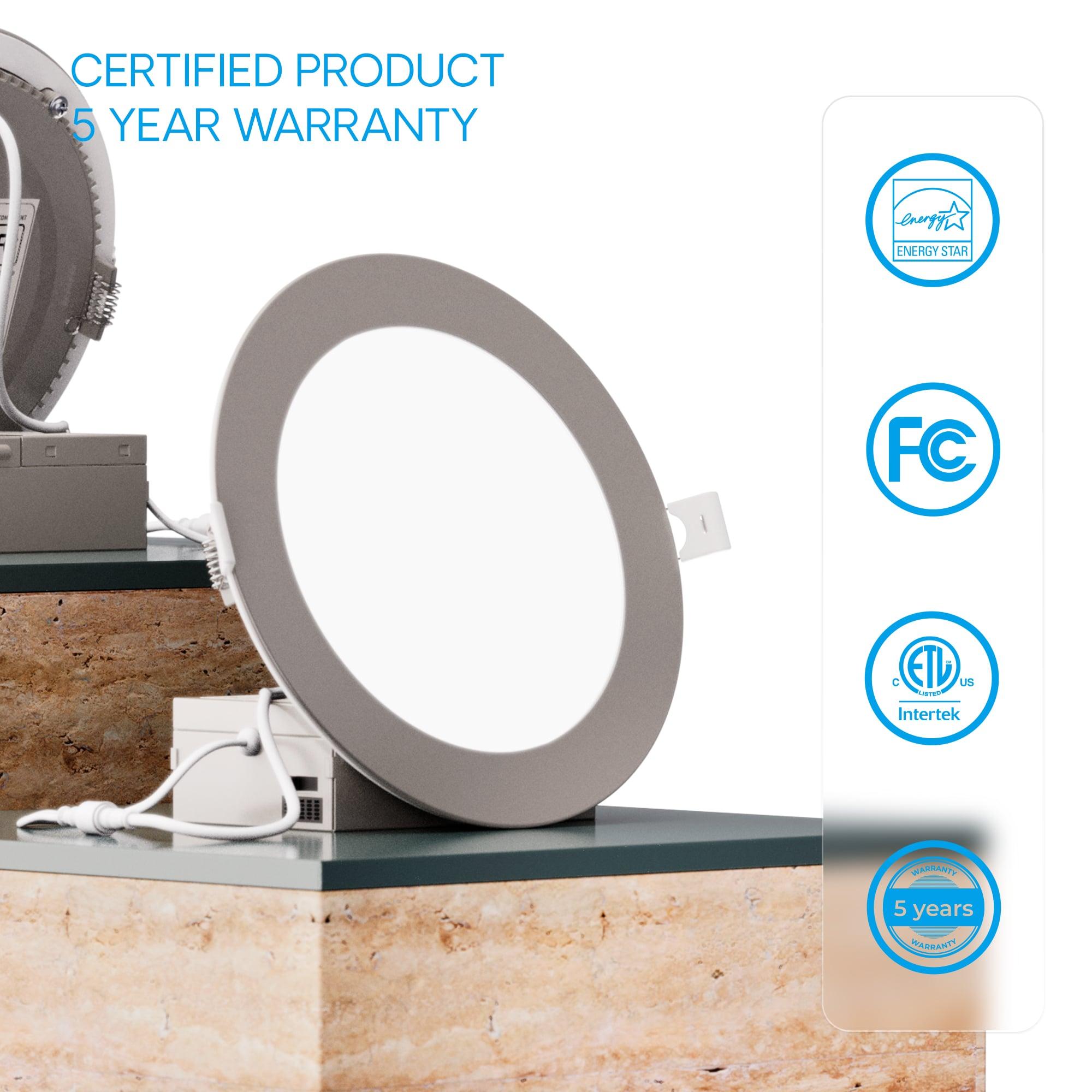 6'' Dimmable Air-Tight IC Rated LED Canless Recessed Lighting Kit