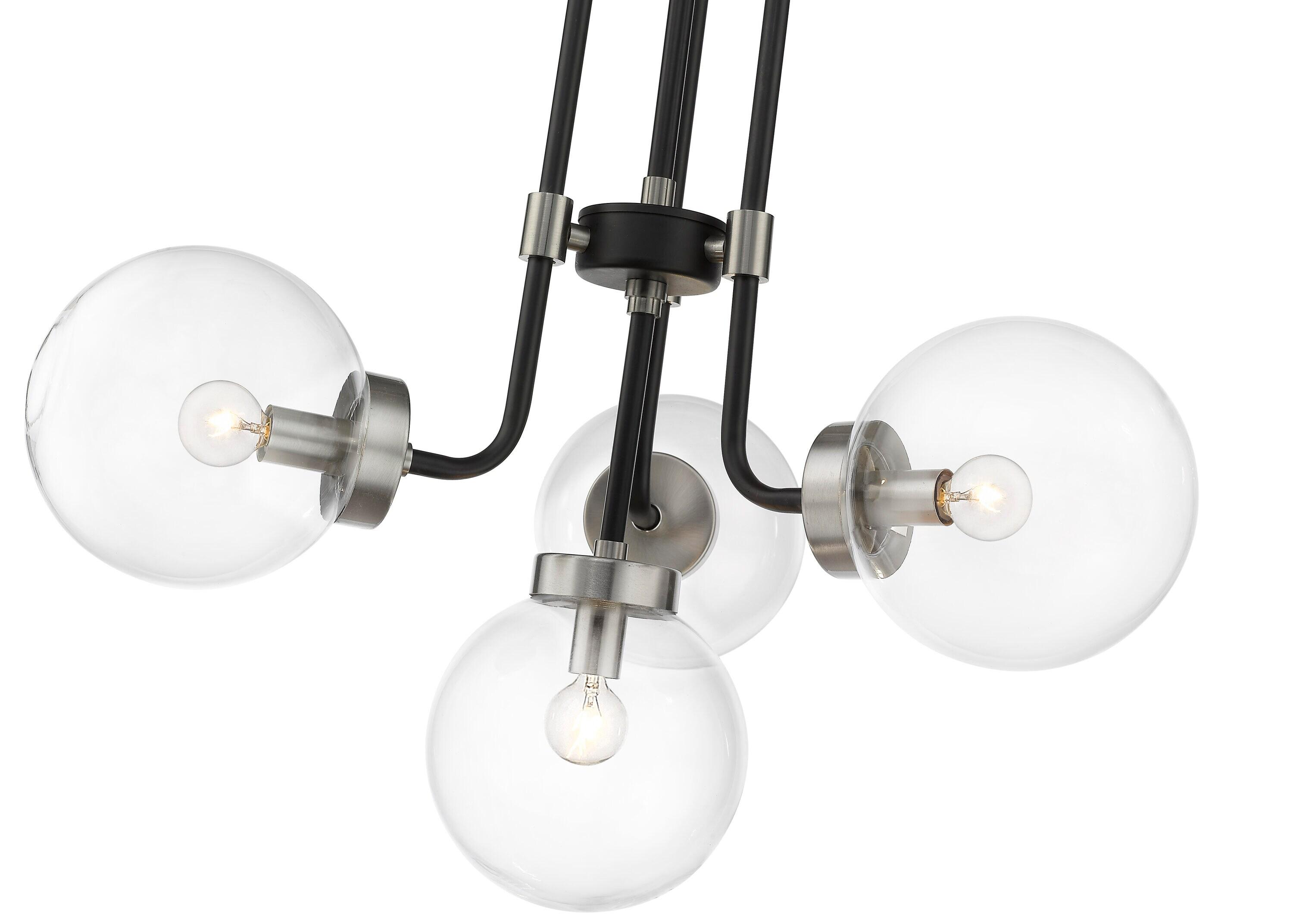 Z-Lite Parsons 4 - Light Chandelier in  Matte Black/Brushed Nickel