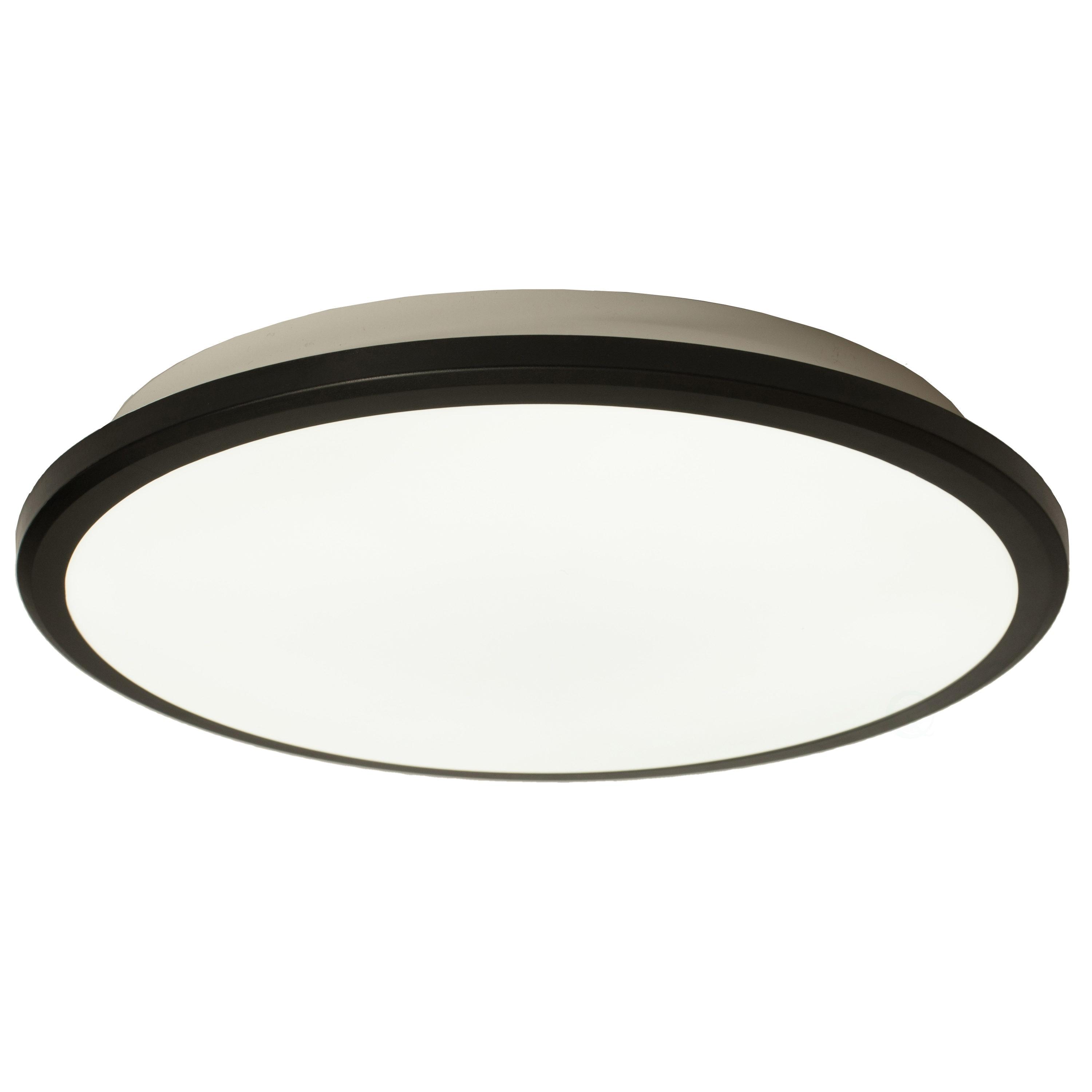 LED Ceiling Light Fixture Flush Mount Lighting, 6500K 30,000 Hour Lifetime 12 in. Black 24W