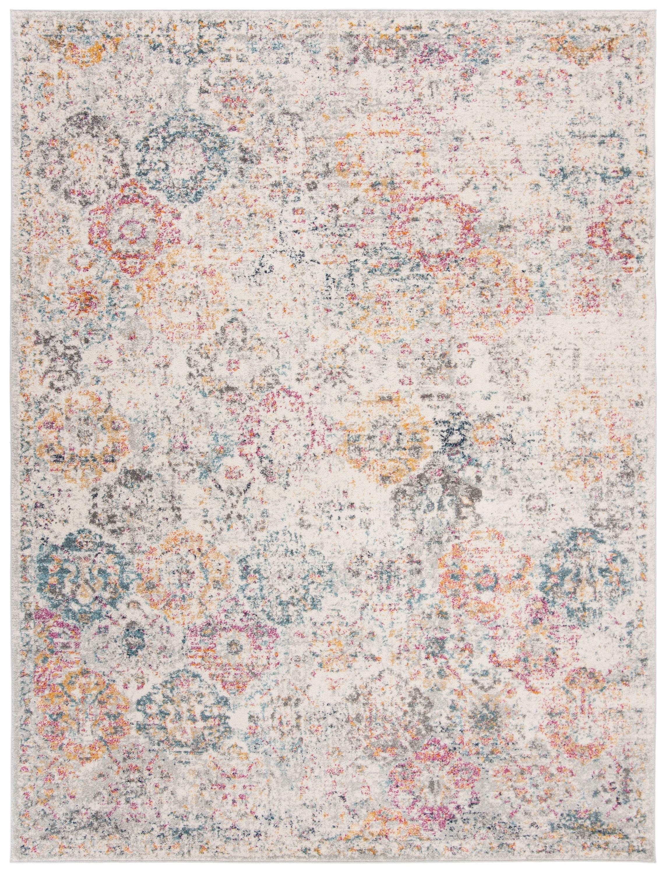 SAFAVIEH Madison Nita Vintage Floral Area Rug, Grey/Gold, 12' x 18'