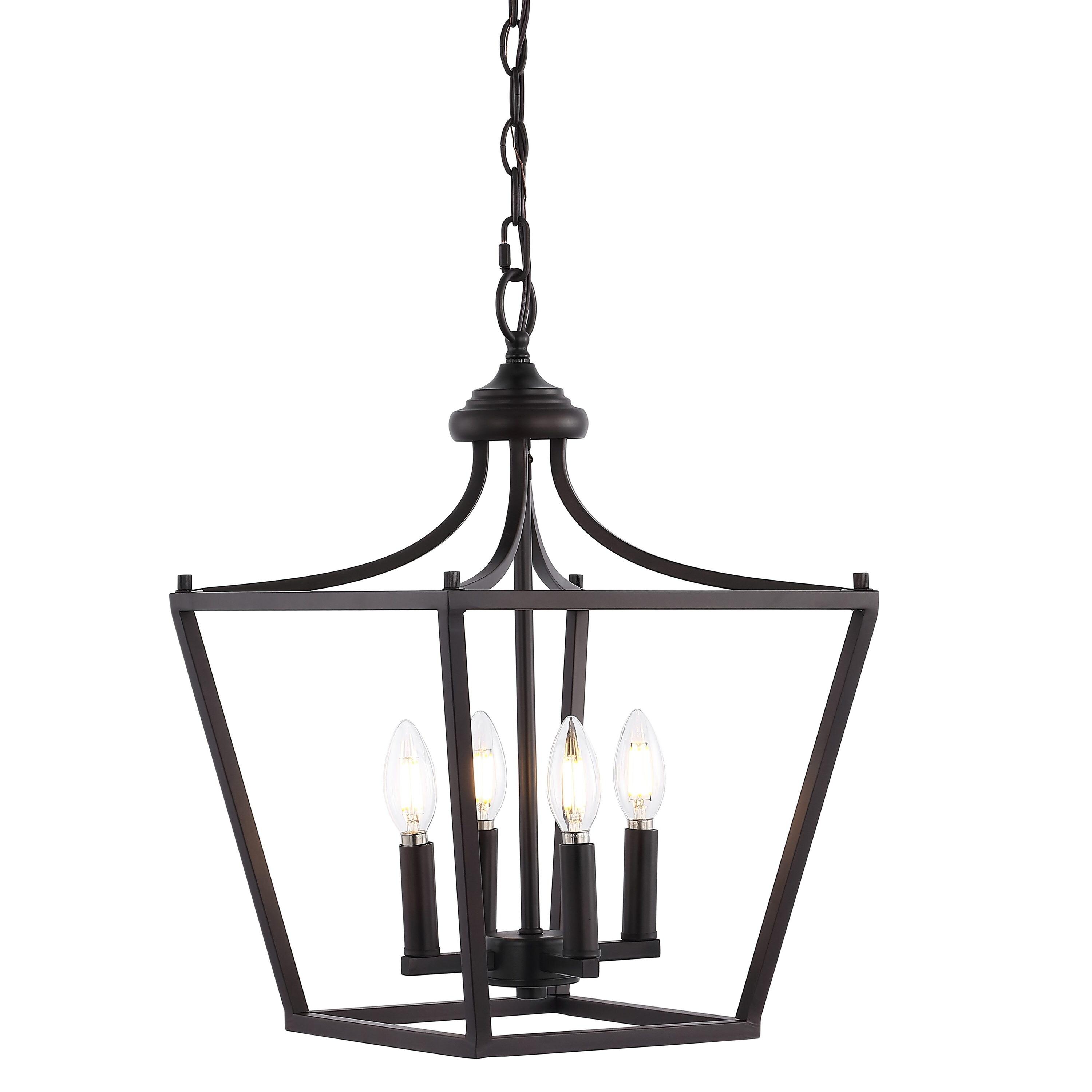 Camden 13" 4-Light Iron Classic Midcentury Pendant Lantern, Oil Rubbed Bronze