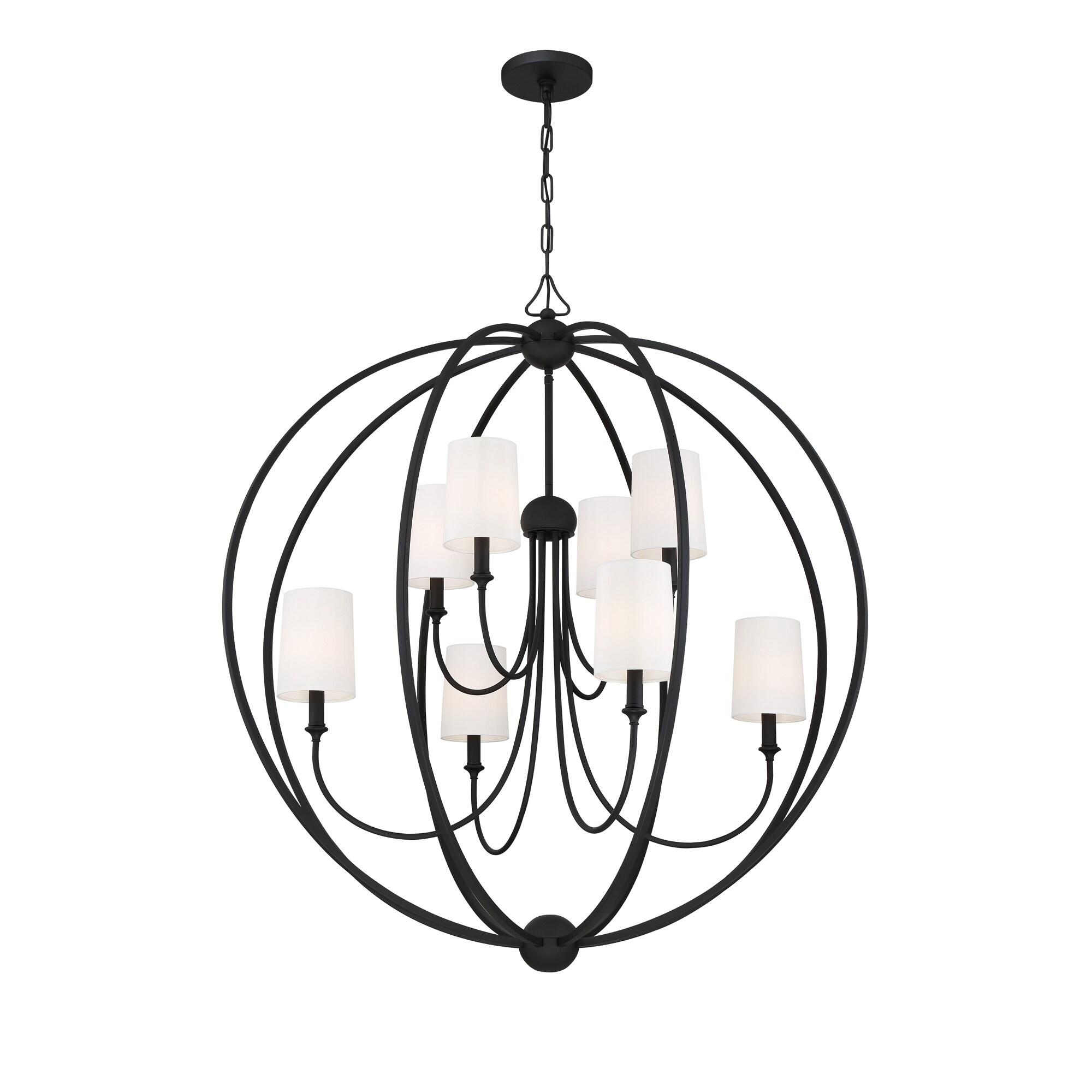 Crystorama Lighting Sylvan 8 - Light Chandelier in  Black Forged