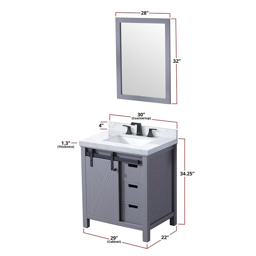 Lexora Marsyas 30 in W x 22 in D Bath Vanity