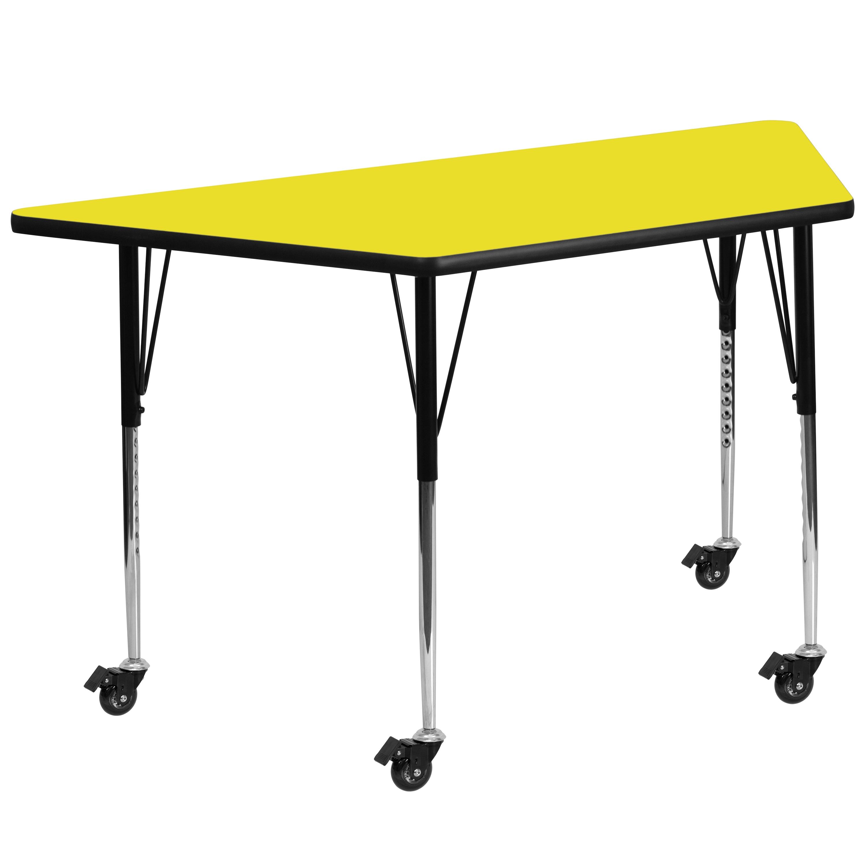 Goddard Mobile 22.5''W x 45''L Trapezoid HP Laminate Activity Table - Adjustable Legs