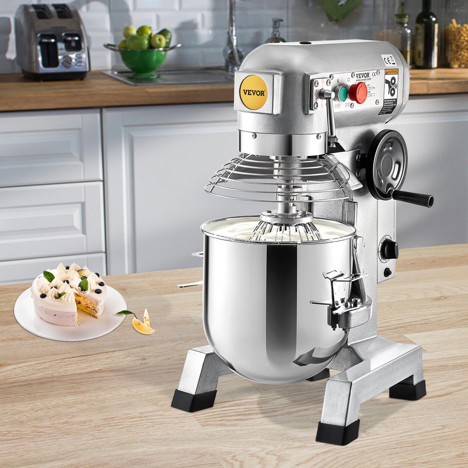 VEVOR 15-Quart Silver Stainless Steel Commercial Stand Mixer