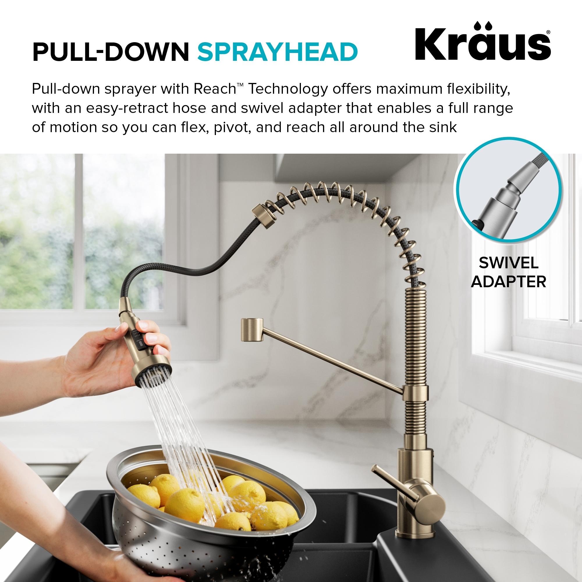 KRAUS Bolden Commercial Style 2-Function Single Handle Pull Down Kitchen Faucet