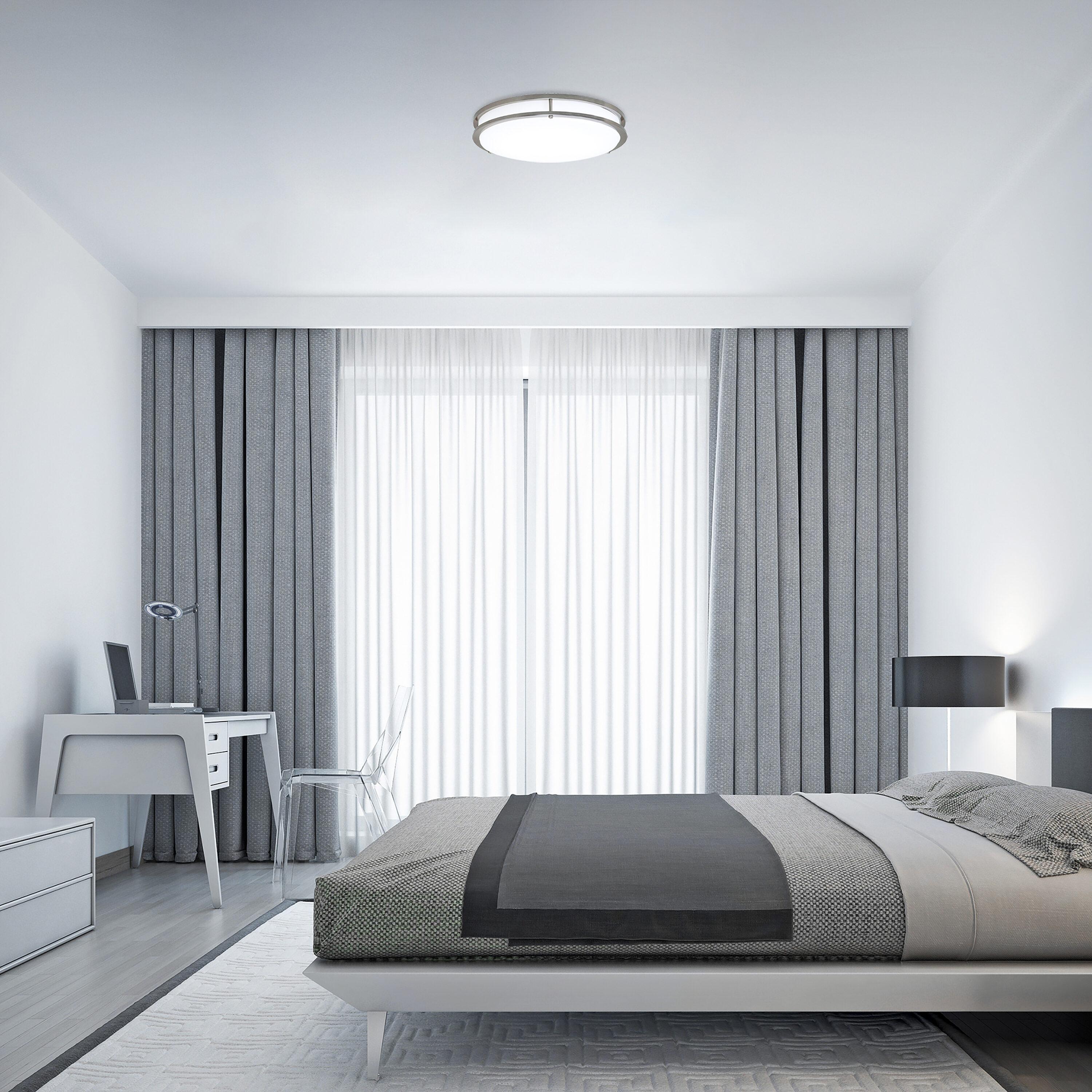 Designers Fountain Flush Mount Ceiling Light, 10 Inch Round LED DC Lighting Fixture Kitchen, Bedroom, Bathroom, Hallway, Dimmable, 1150 Lumens, 3000K/4000K/5000K, Brushed Nickel, EV1410C3C-35