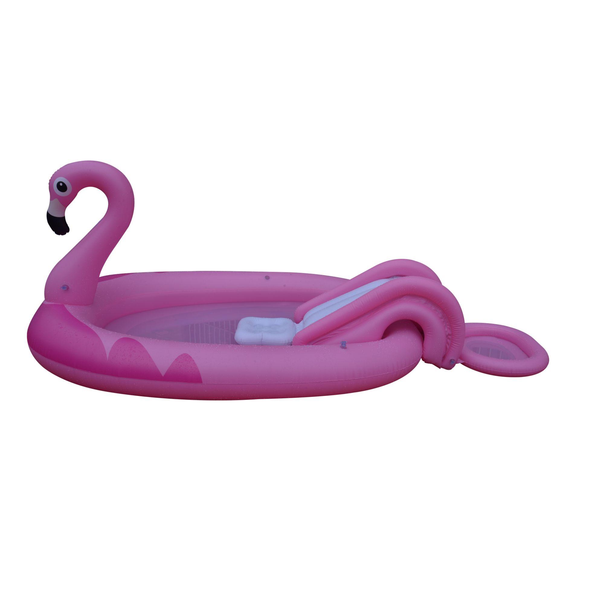 Pool Central 83" Inflatable Pink Flamingo Kiddie Pool with Sprayer