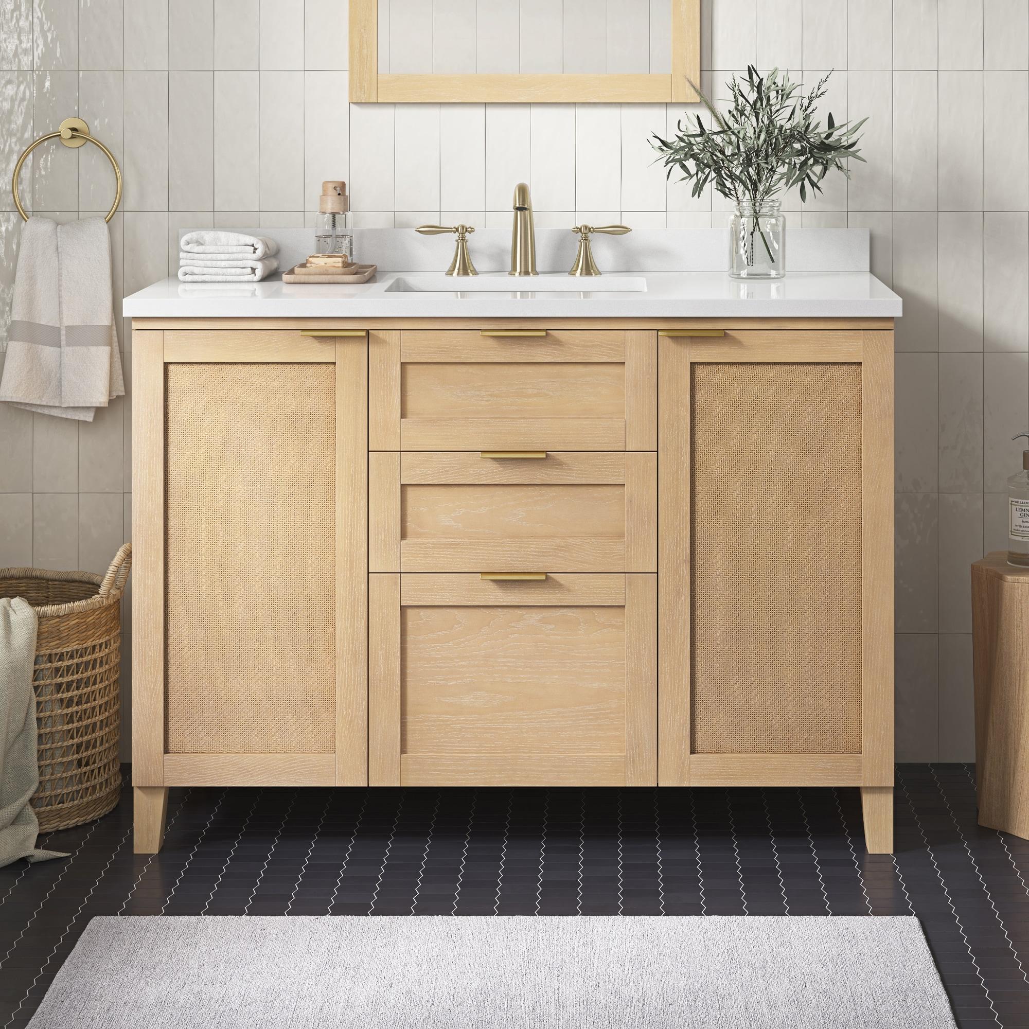 Ove Decors Macy 48 in W x 22 in D Freestanding Bathroom Vanity with Sink, Rustic Ash